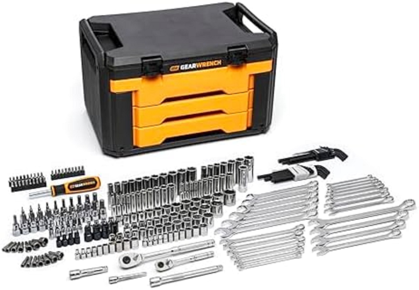 GEARWRENCH 232-Pc Mechanics Tool Set with 3 Drawer Storage Box, Metric/Sae GEARWRENCH 232-Pc Mechanics Tool Set with 3 Drawer Storage Box, Metric/Sae
