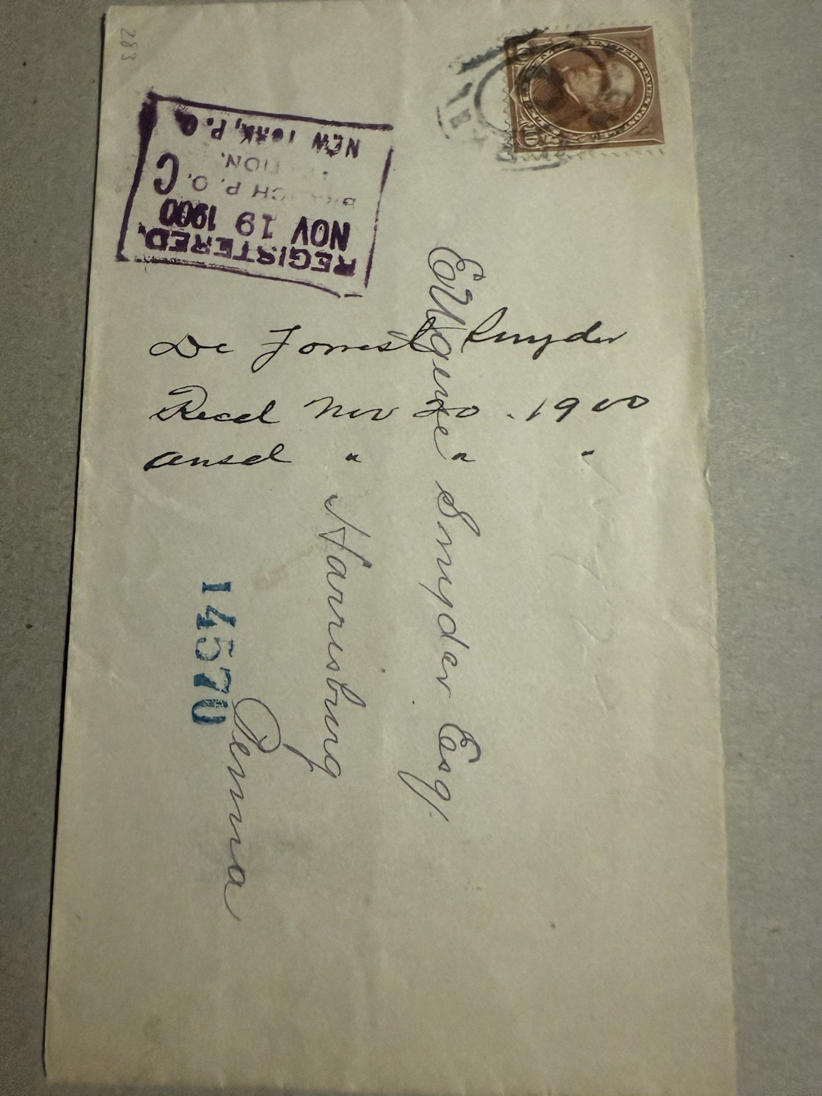 1910 Boston Killer Cover - Crisp Violet LZ Airship Mark #1 Centered $95 BIN