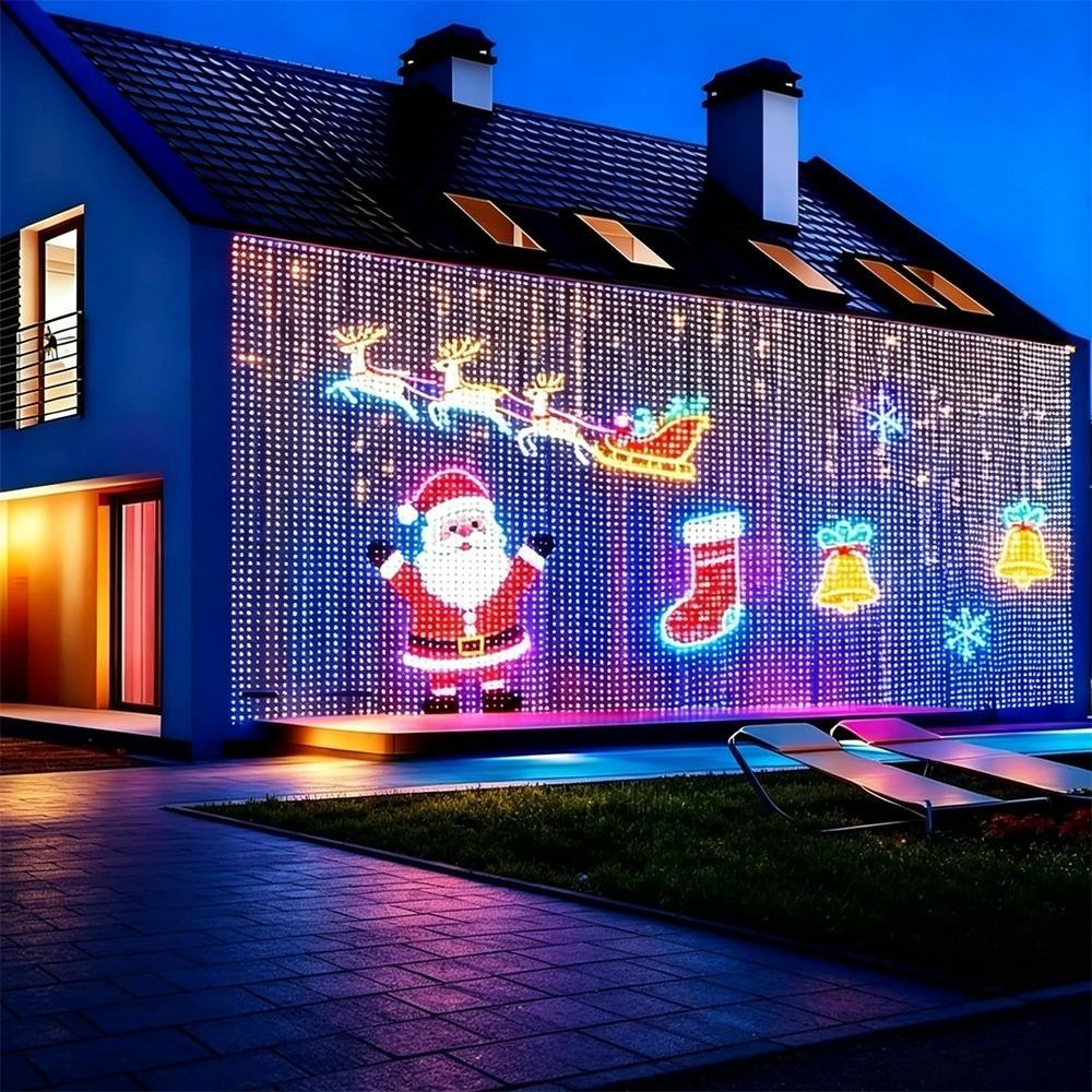 LED Christmas Curtain Light Holiday Fairy Lamp App Control Music Sync Diy Patter