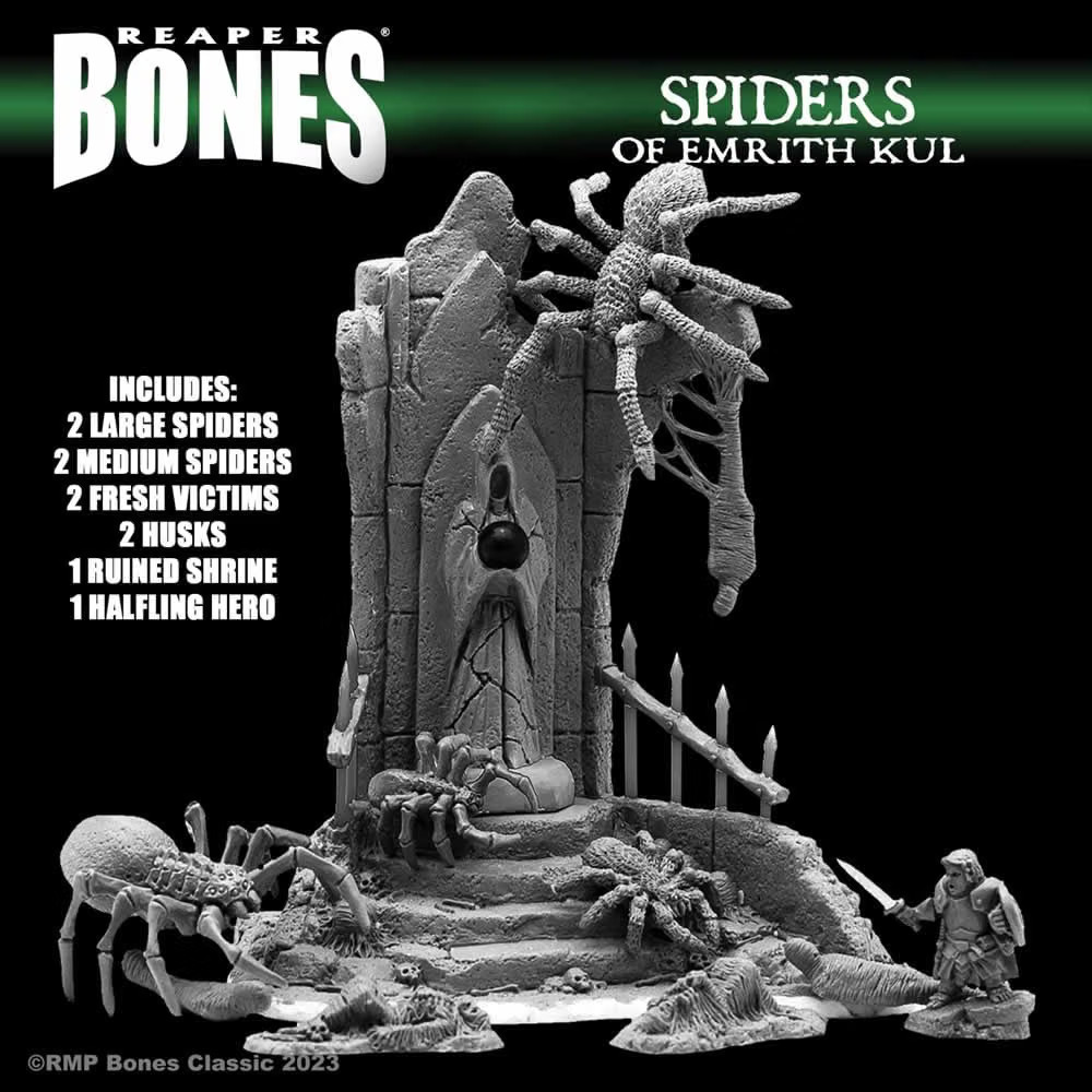 THE SPIDERS OF EMRITH KUL Reaper Minis Bones Classic Deluxe Boxed Set REM77766 THE SPIDERS OF EMRITH KUL Reaper Minis Bones Classic Deluxe Boxed Set REM77766