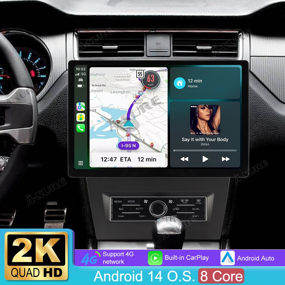 13.1 2K 4+64G Android15 Wireless CarPlay Stereo Radio For Ford Mustang 2010-2014
