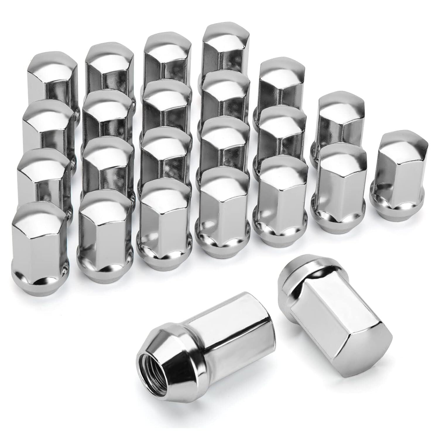 24x Chrome 14x1.5 Factory Lug Nut 1.75