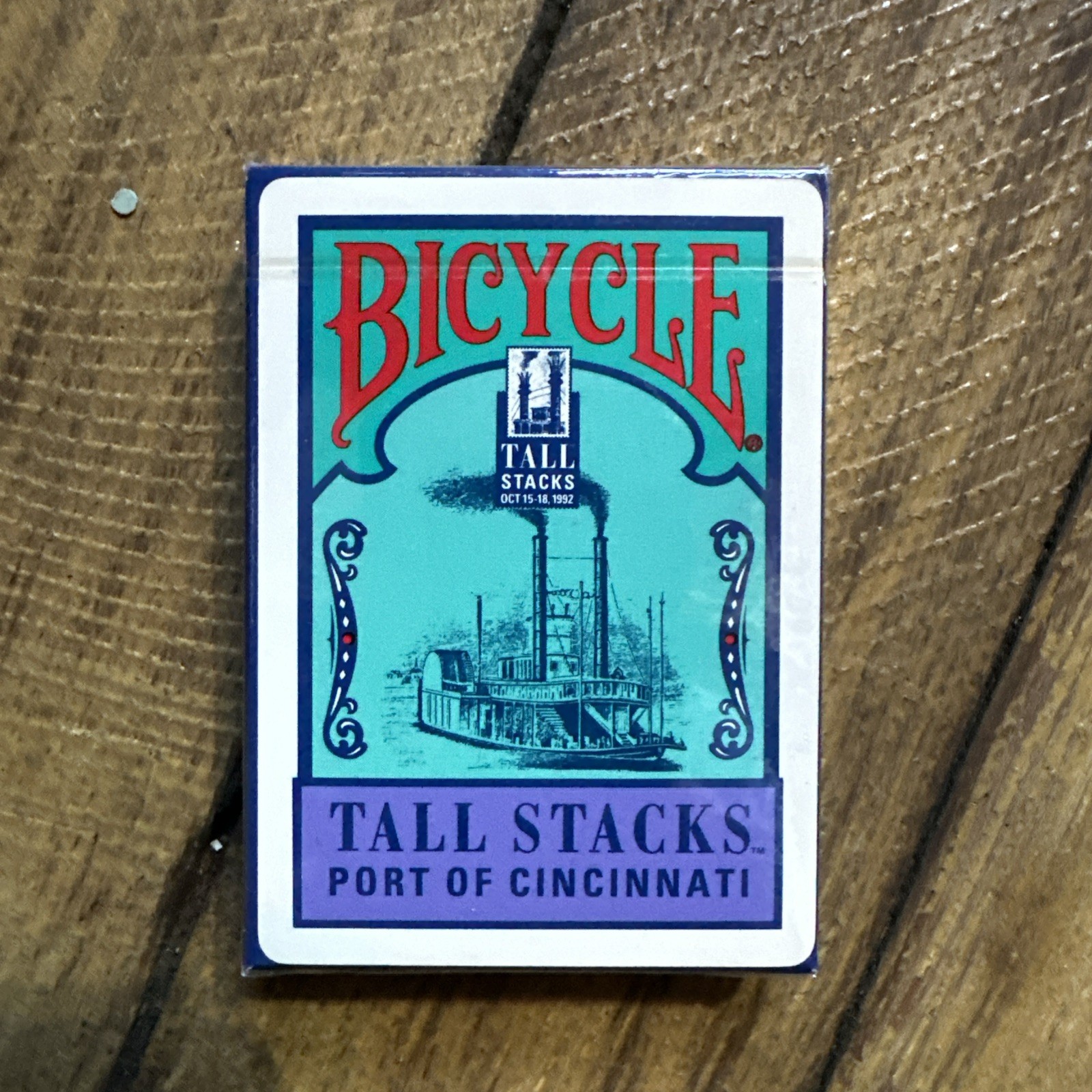 1992 Bicycle Tall Stacks Port of Cincinnati Playing Cards New Sealed river boat 1992 Bicycle Tall Stacks Port of Cincinnati Playing Cards New Sealed river boat