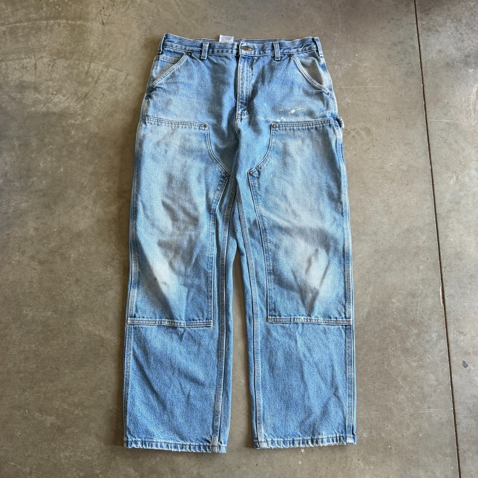 Carhartt Double Knee Distressed Faded Workwear Jeans B73 DST Mens 36x32 (34x31) 