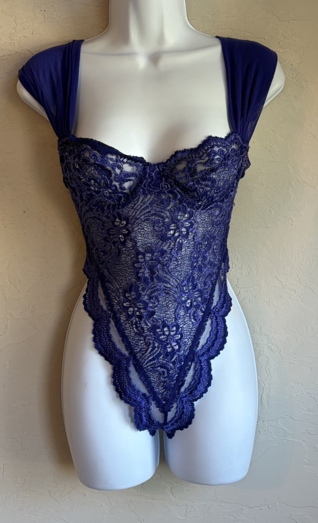 Vintage 80s Victorias Secret Gold Label Bodysuit Teddy 34B Underwire Purple Lace Vintage 80s Victorias Secret Gold Label Bodysuit Teddy 34B Underwire Purple Lace