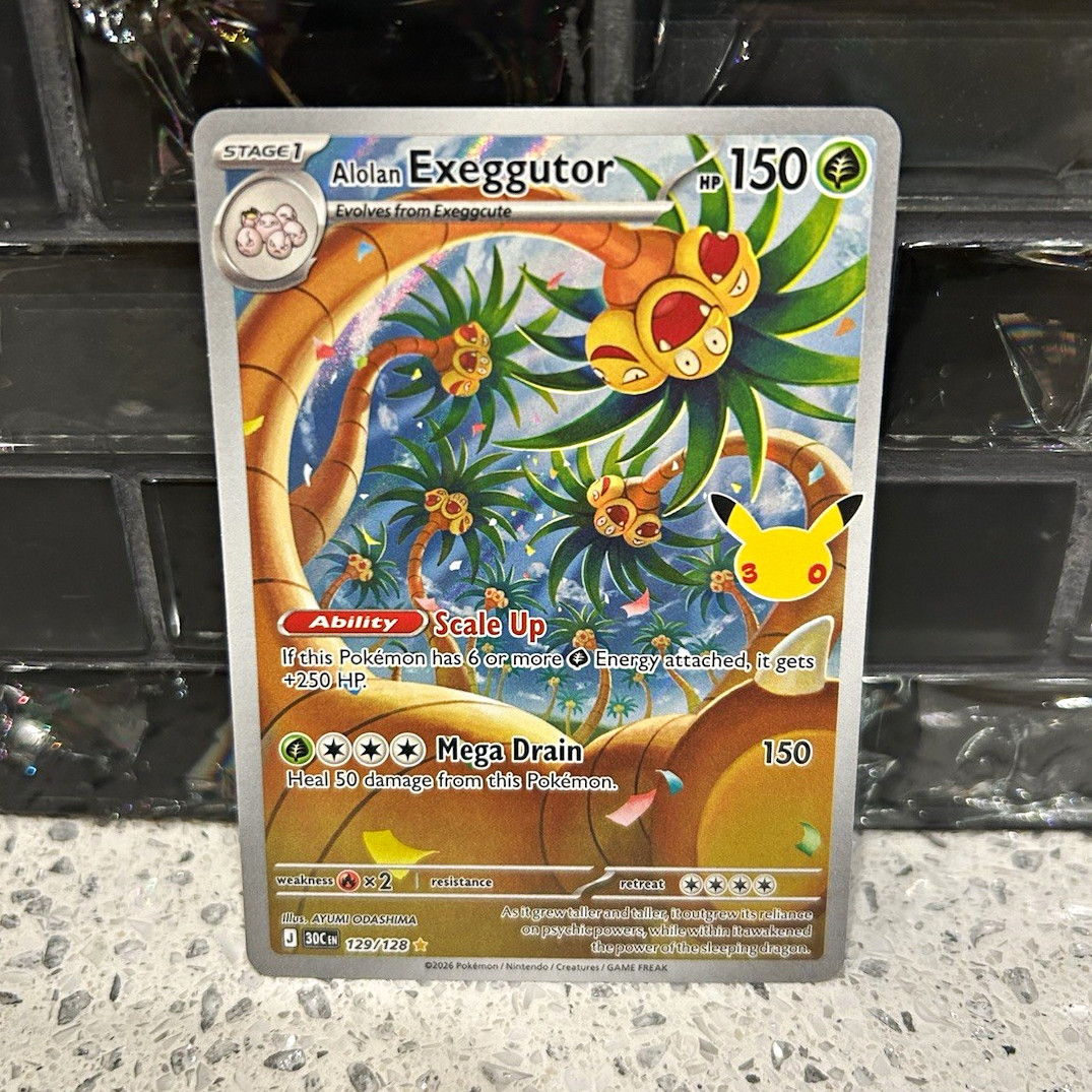 Pokemon Company Alolan Exeggutor 129/128 Celebrations Full Art Holo English Pokemon Company Alolan Exeggutor 129/128 Celebrations Full Art Holo English