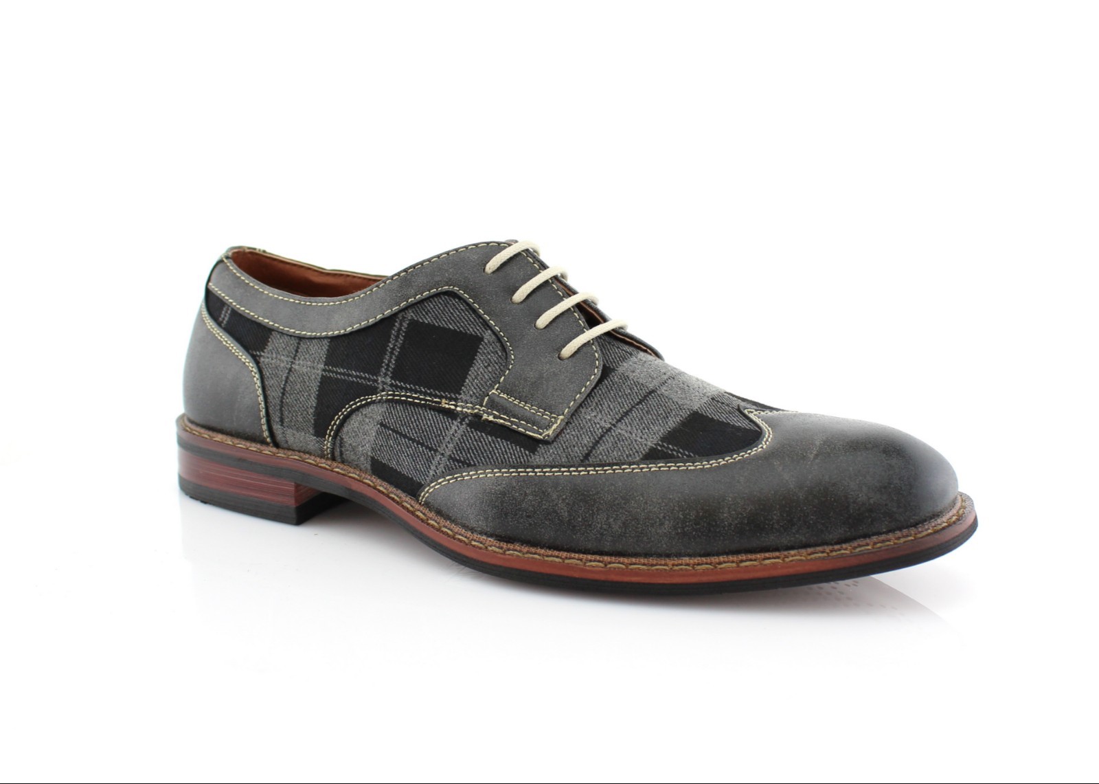 Ferro Aldo JULIAN Men's Casual Plaid Brogue Fashion Casual Oxford Shoes