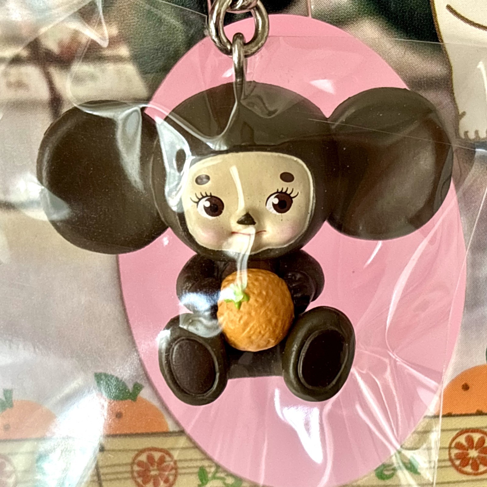 Cheburashka x Rose O\'Neill Kewpie Q-jon Netsuke Strap Keychain Cheburashka x Rose O\'Neill Kewpie Q-jon Netsuke Strap Keychain