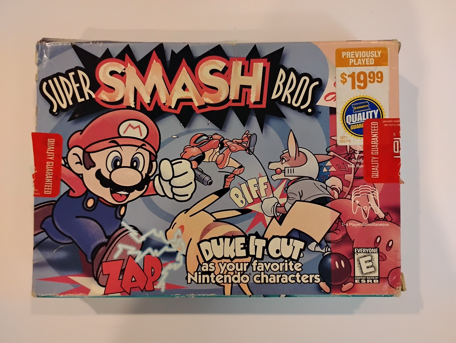 Super Smash Bros. Nintendo 64 Authentic Box- BOX ONLY