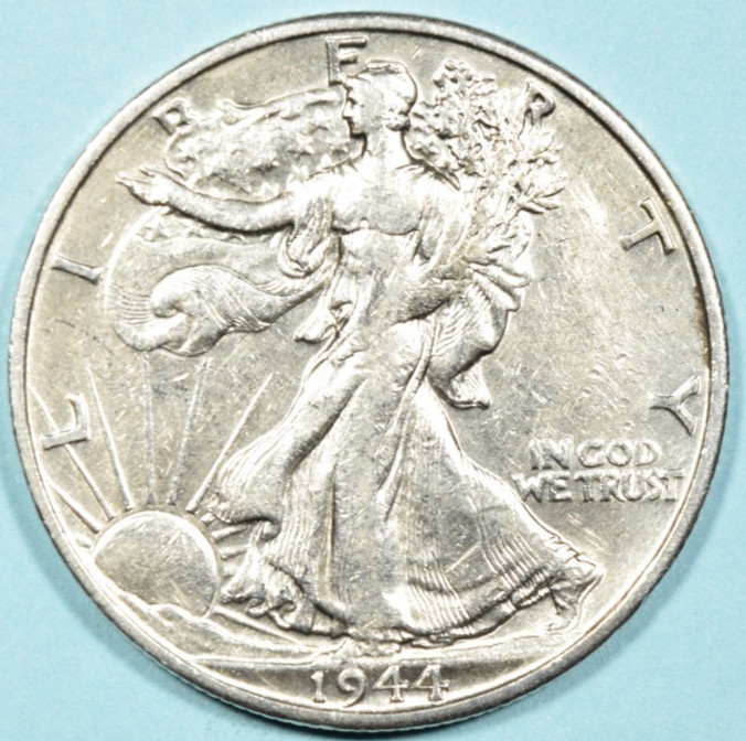 1944 S Walking Liberty Half Dollar ~ AU UNC ABOUT UNCIRCULATED ~ 90% Silver 50c