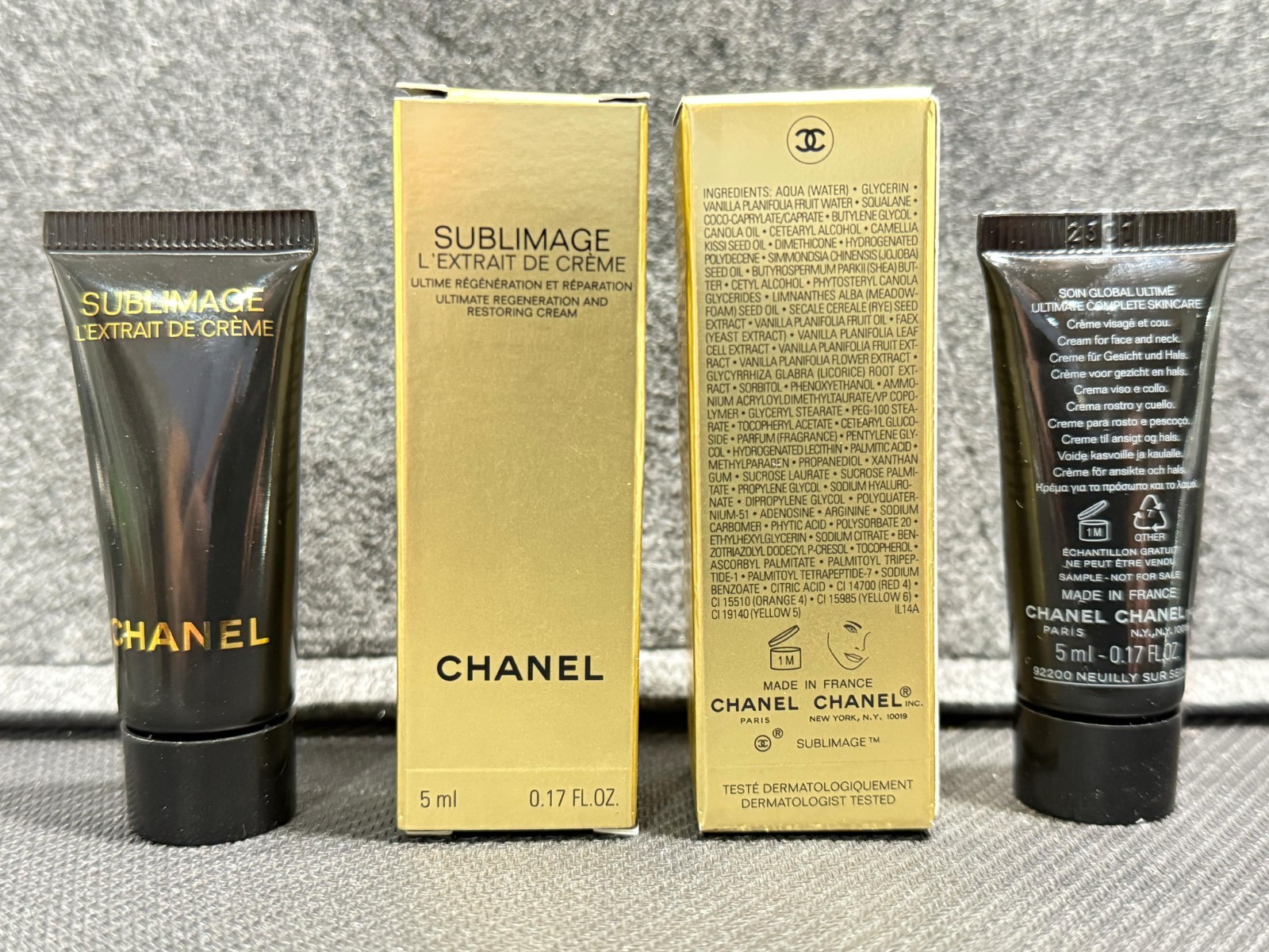 2 x Chanel Sublimage L\'EXTRAIT DE CREME Ultimate Repair Cream 5ml / 0.17oz each