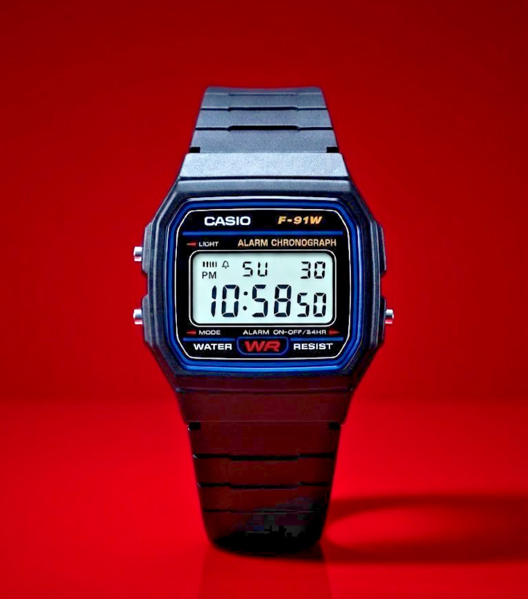 CASIO F91W-1 CLASSIC DIGITAL WATCH 7 YEAR BATTERY CHRONOGRAPH BLACK RESIN NEW BO