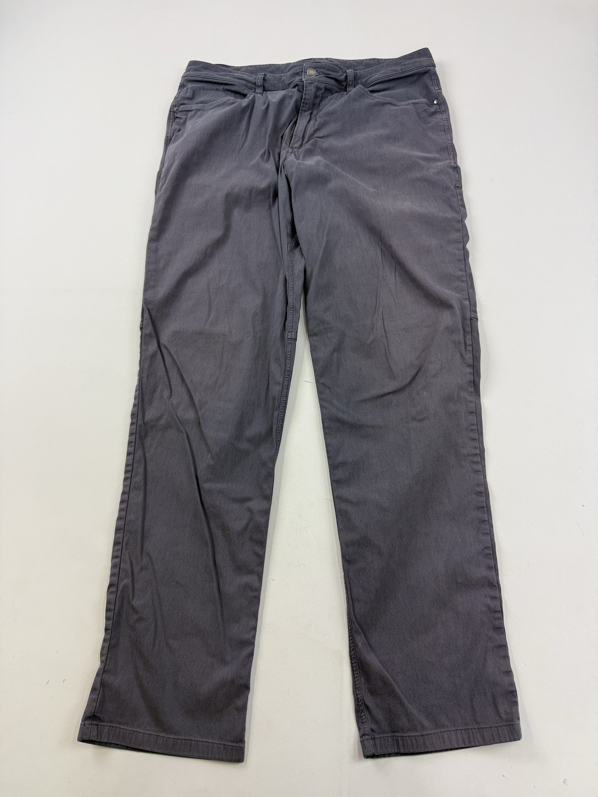 Lululemon Pants Mens 34x32 Gray Twill Khakis Zip Pocket Casual Chino Straight