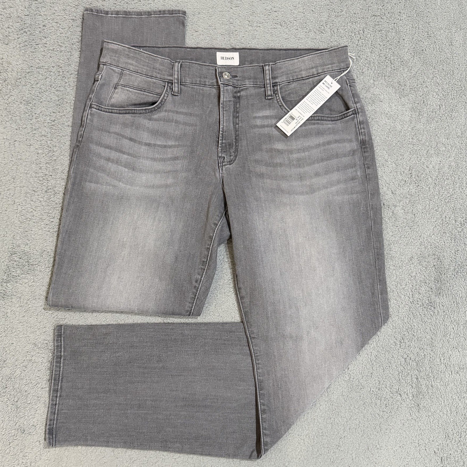 Hudson Blake Slim Straight Jeans Men’s 36x32 Whiskered Stone Denim Wash Zip Fly Hudson Blake Slim Straight Jeans Men’s 36x32 Whiskered Stone Denim Wash Zip Fly