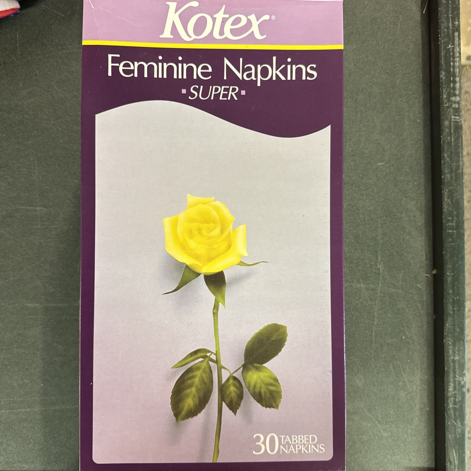 Kotex Feminine Napkins, Super 30 Count Vintage 1974 New Inbox Never Opened Kotex Feminine Napkins, Super 30 Count Vintage 1974 New Inbox Never Opened