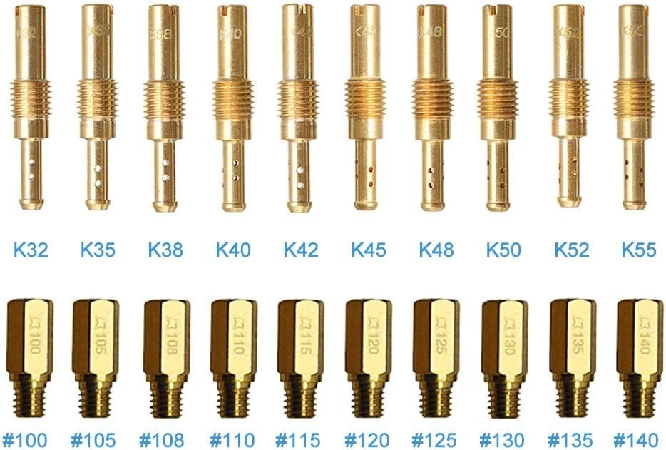 20 Pcs Carburetor Jets Kit for Keihin OKO KOSO PE PWK Carb Main Jet Kit and S... 20 Pcs Carburetor Jets Kit for Keihin OKO KOSO PE PWK Carb Main Jet Kit and S...