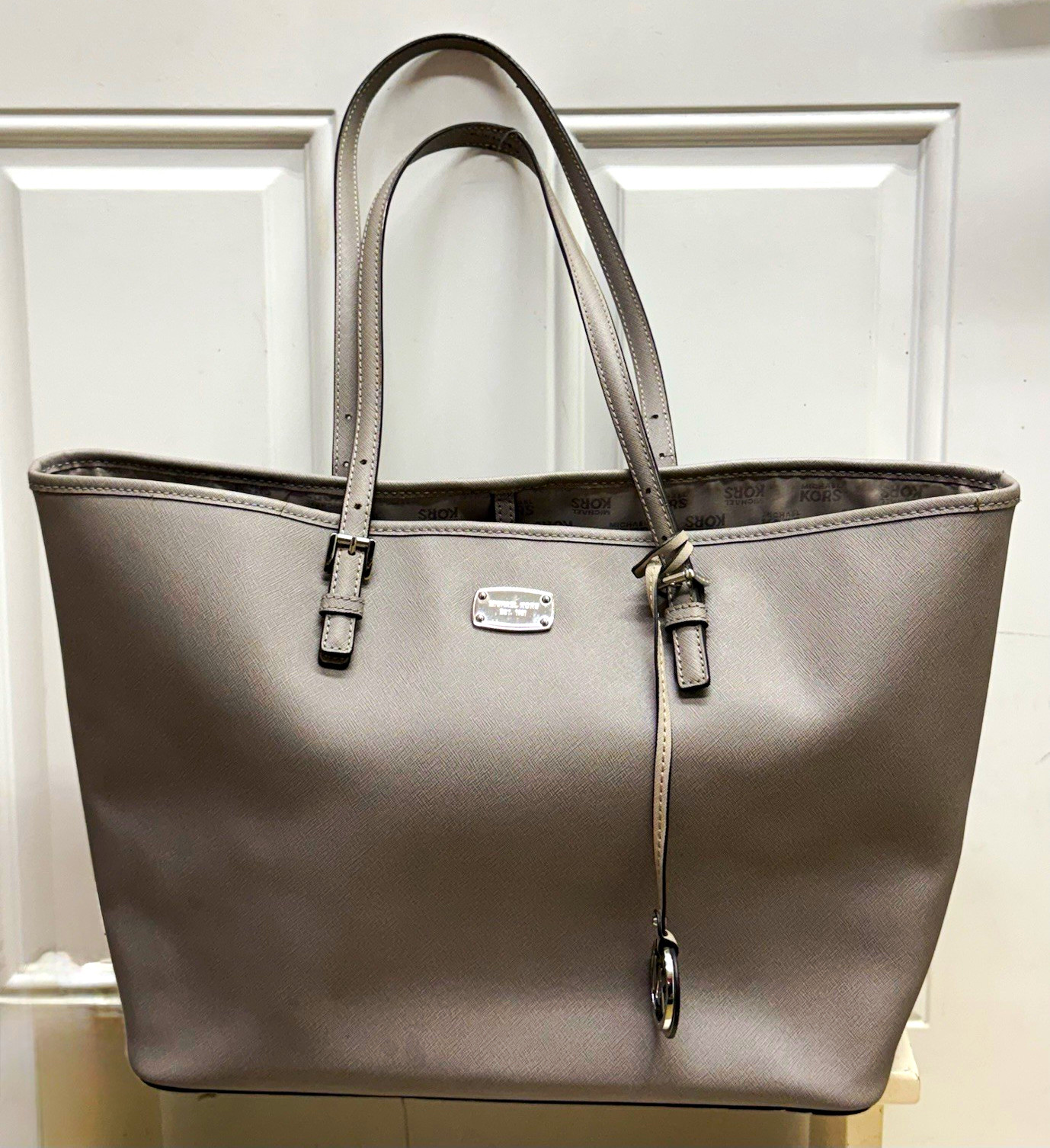 Michael Kors Gray Tote Bag w/ Removable Zip Pouch, Dust Bag, Double Handles