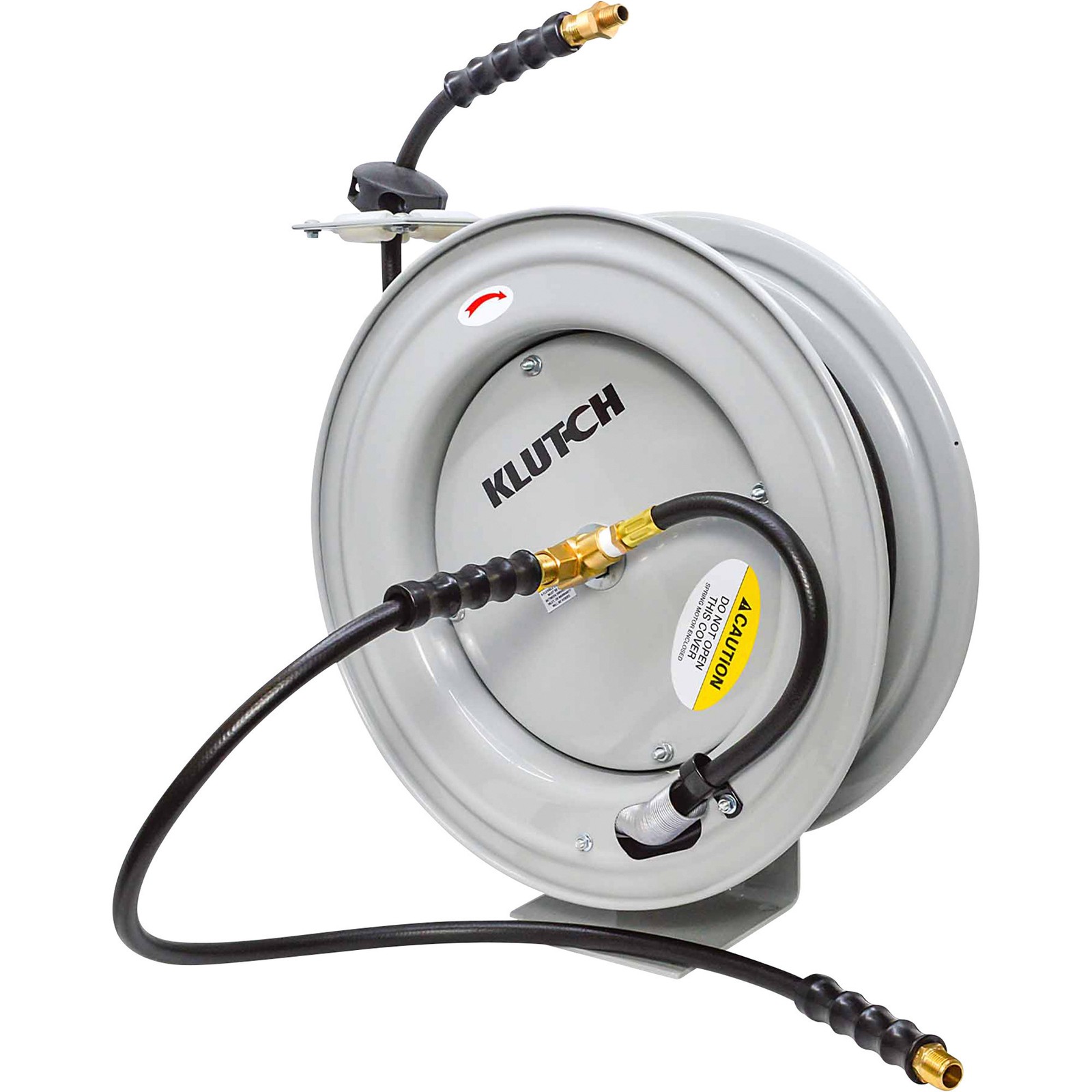 Klutch Auto-Rewind Air Hose Reel, 1/2in. x 50ft. Hose, 300 PSI Klutch Auto-Rewind Air Hose Reel, 1/2in. x 50ft. Hose, 300 PSI
