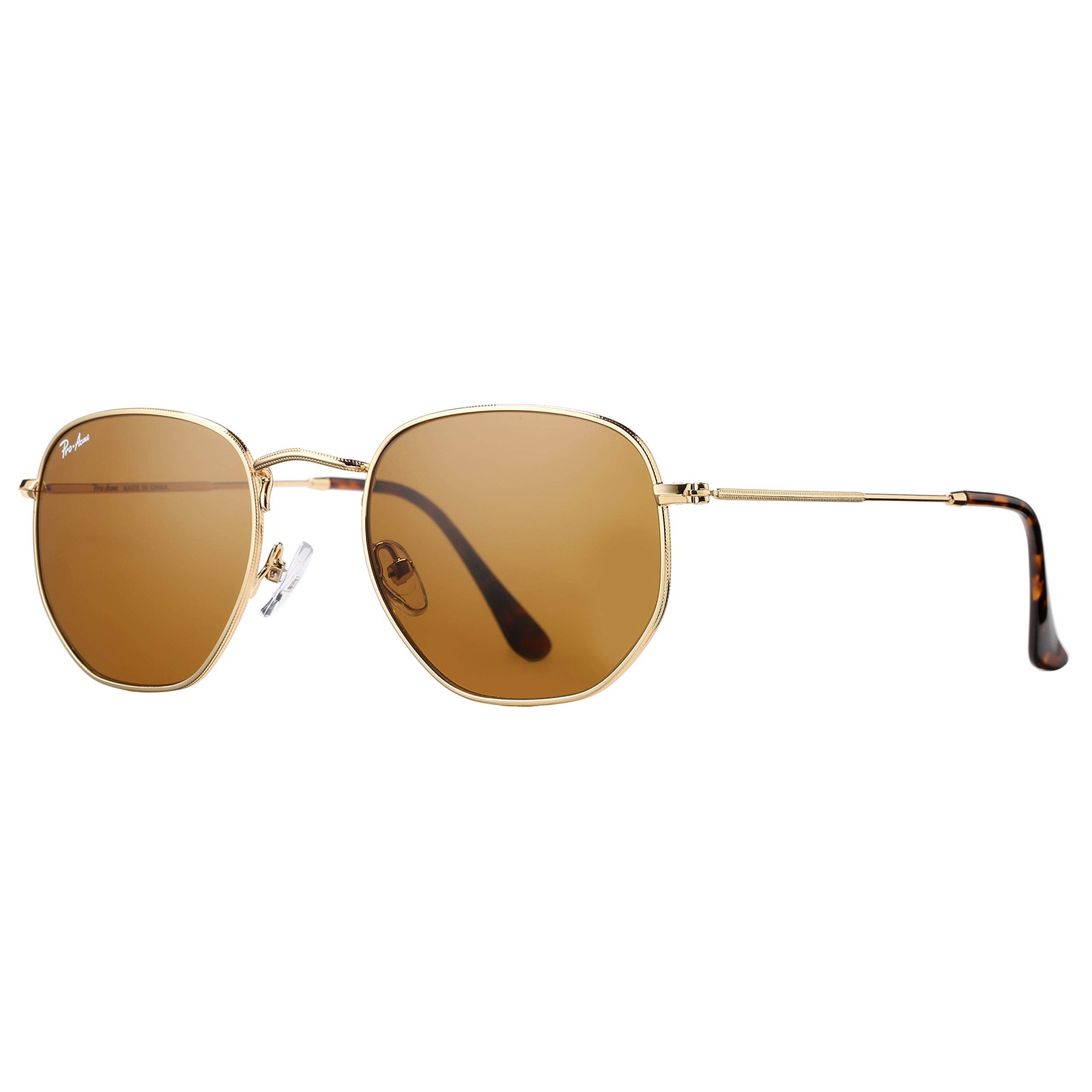 Pro Acme Small Square Sunglasses for Women Men 100% Real Glass Lens Hexagonal...