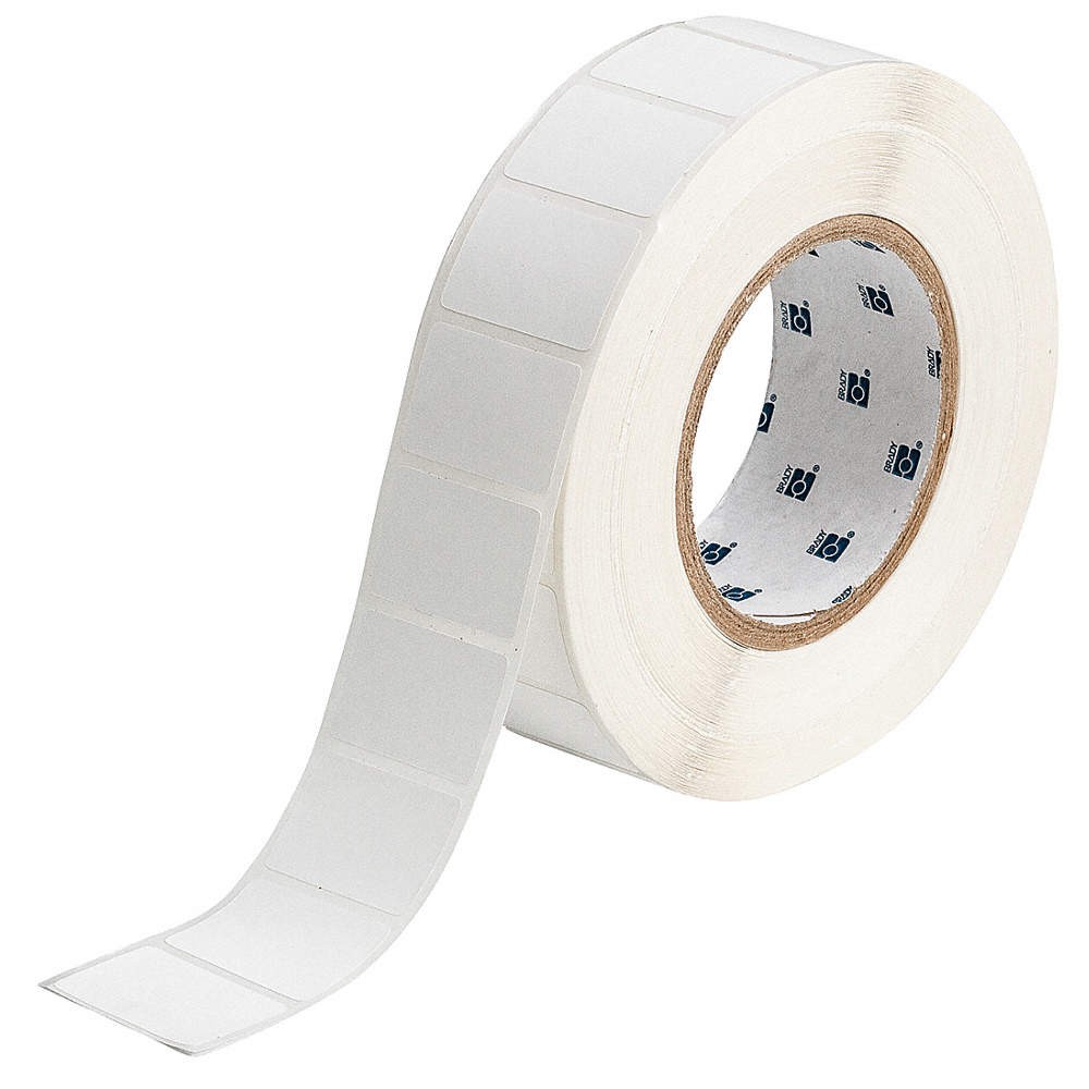BRADY THT-235-7425-2 Label,White,Blank,Polypropylene 18DC90
