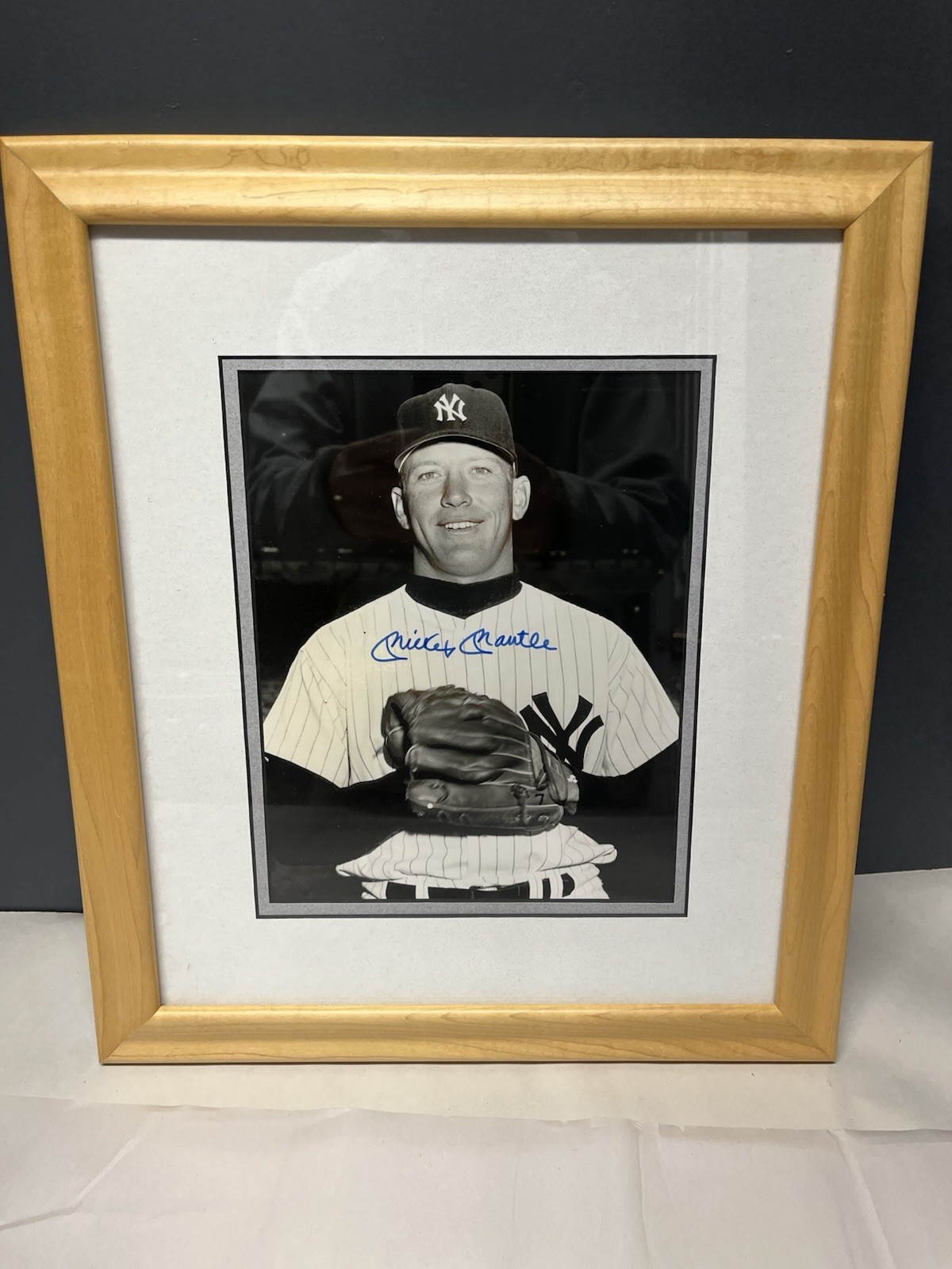 Framed Mickey Mantle Autographed Photo Framed Mickey Mantle Autographed Photo