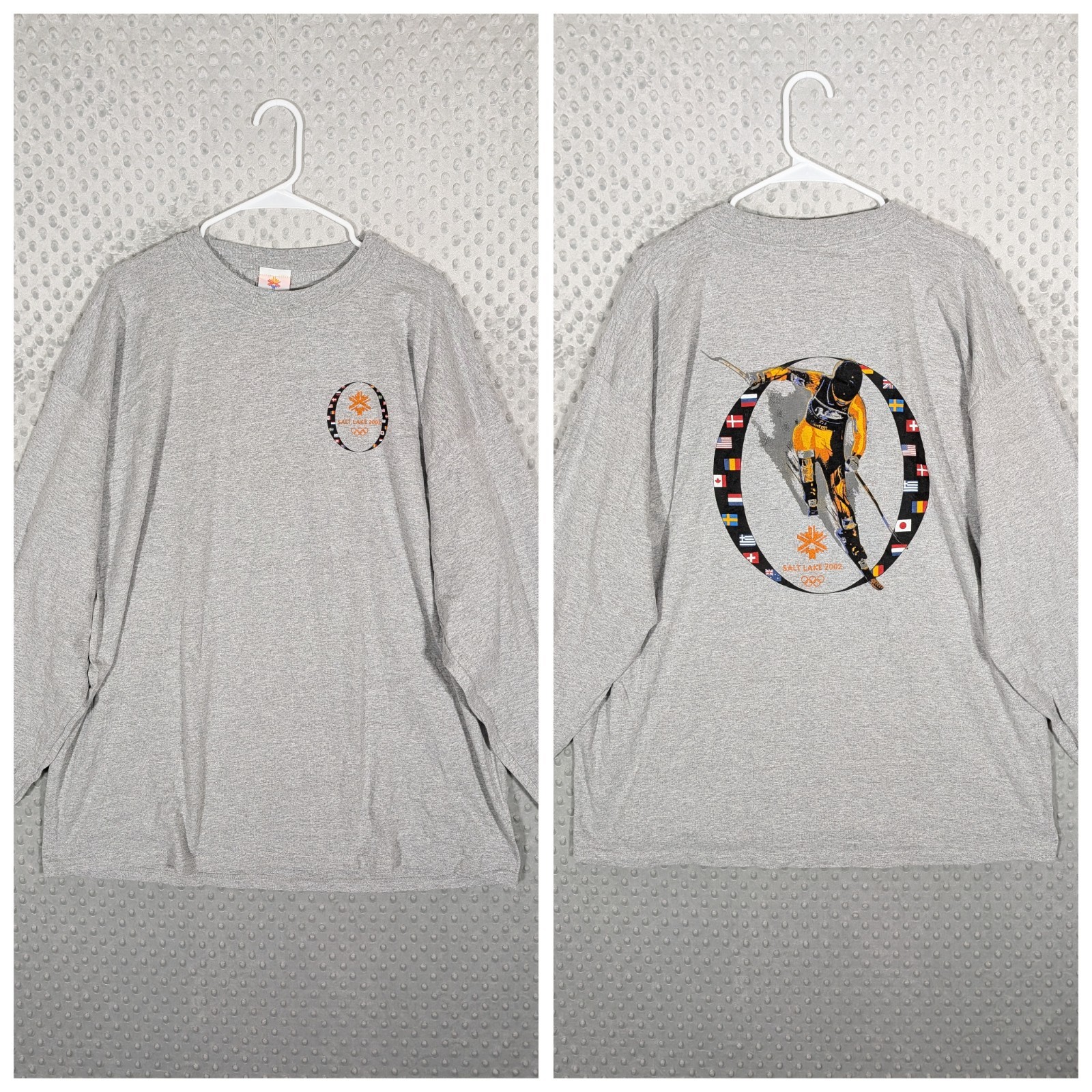 Vintage Olympics Shirt Men\'s 2XL Long Sleeve 2002 Ski Salt Lake City Utah Y2K