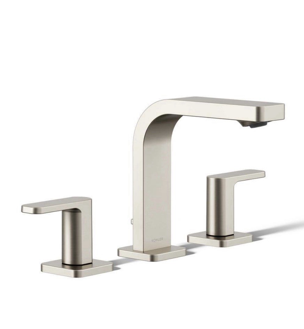 Kohler Parallel Brushed Nickel Widespread Deck Mount Lever Faucet 23484-4-BN Kohler Parallel Brushed Nickel Widespread Deck Mount Lever Faucet 23484-4-BN
