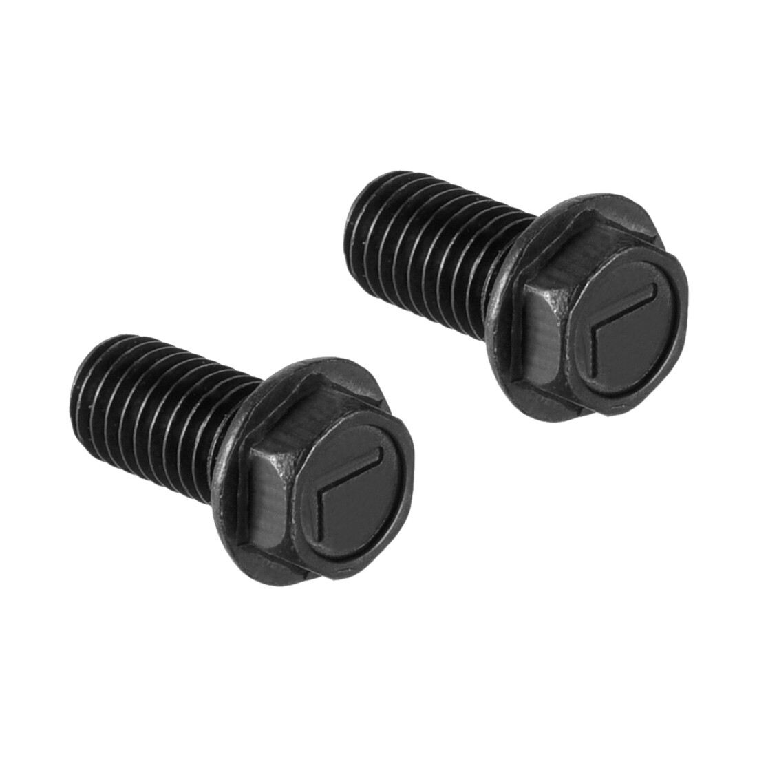 2pcs M8x16mm Hex Flange Bolts Left Hand Thread 8.8 Grade Carbon Steel Black