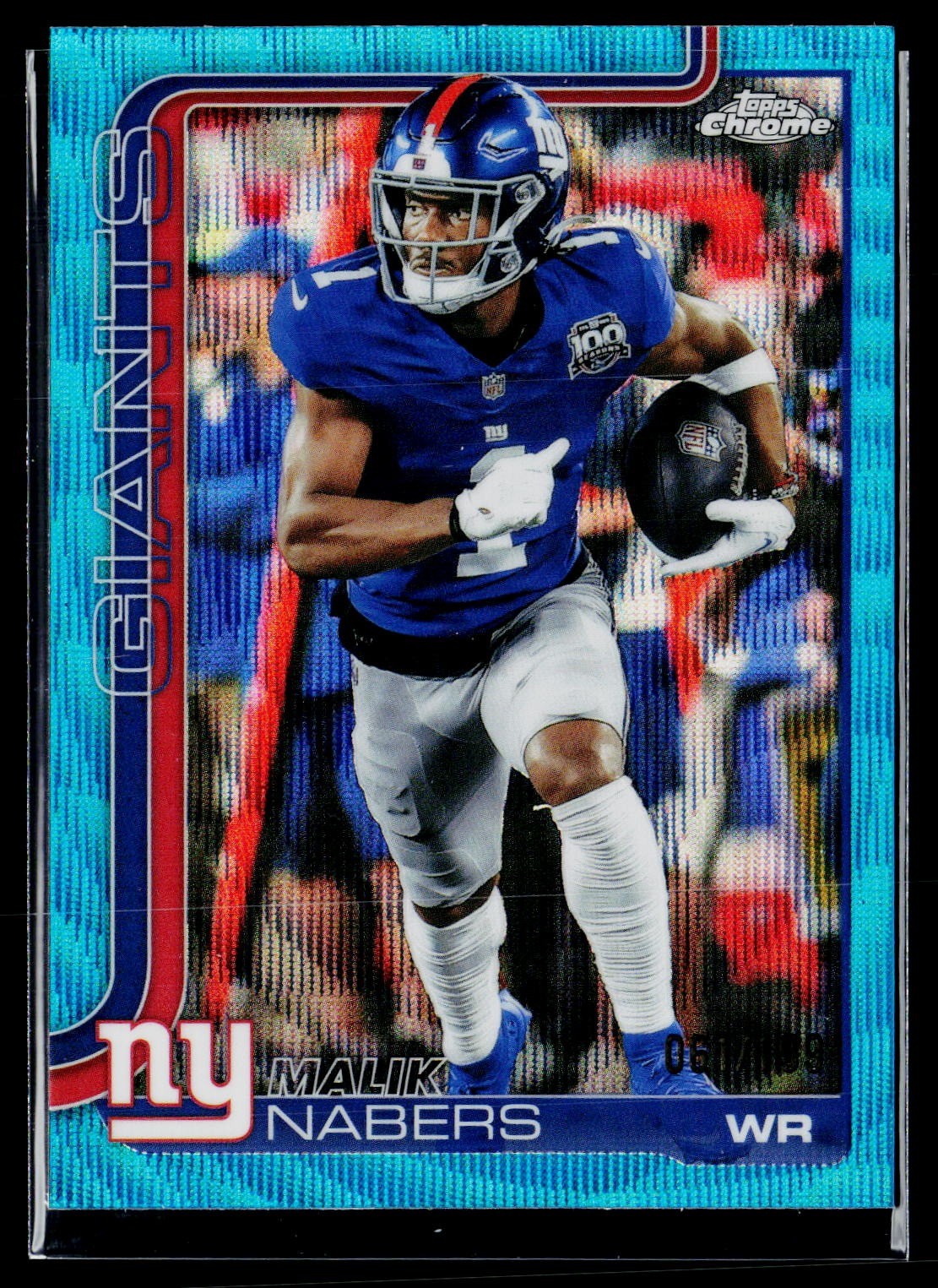 2025 Topps Chrome #225 Malik Nabers Aqua Refractor #/199