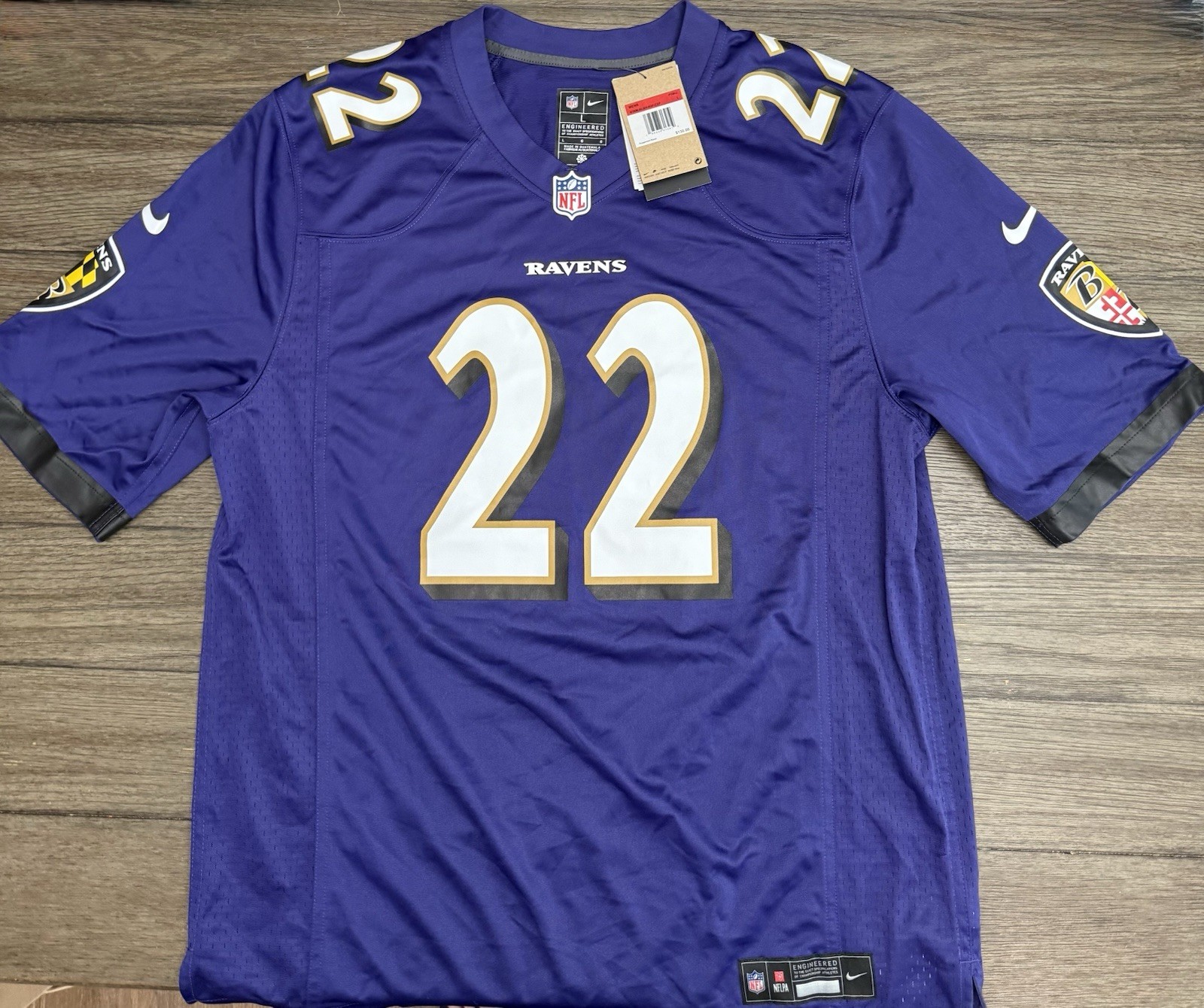 NWT Men’s Nike Baltimore Ravens Derrick Henry #22 On Field Jersey Sz Large