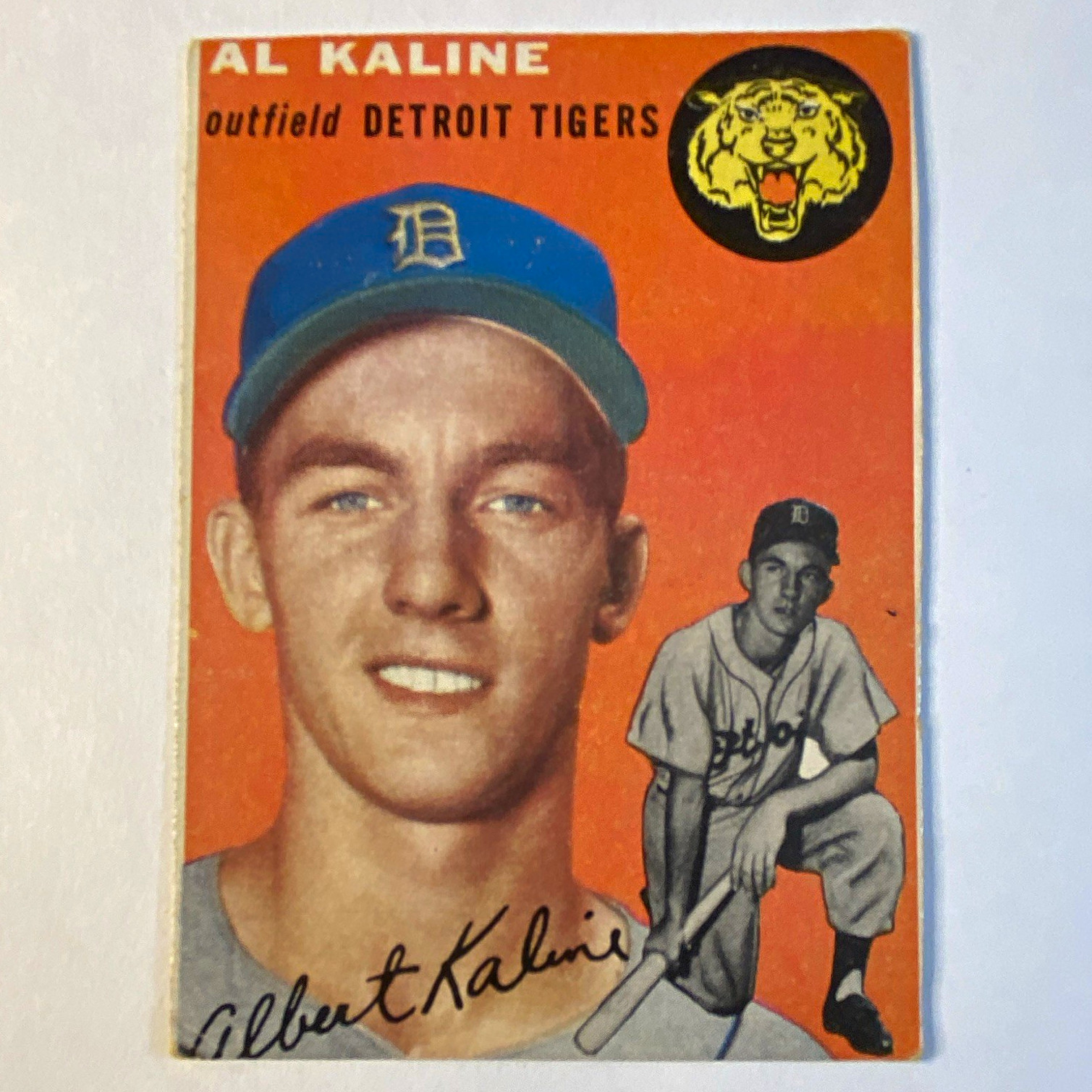 Topps ‘54 #201 Al Kaline, Detroit Tigers Rookie, G, sides trimmed, bright, clean Topps ‘54 #201 Al Kaline, Detroit Tigers Rookie, G, sides trimmed, bright, clean