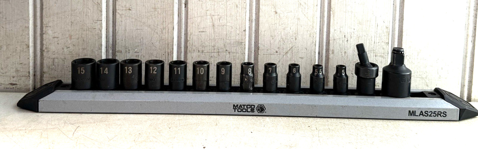 Matco Tools PIECE METRIC SOCKET SET 5-15mm With Matco Socket Rail