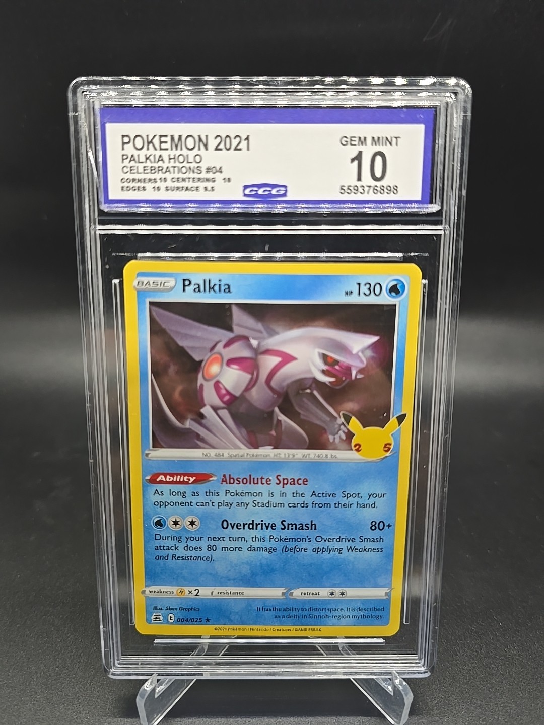 2021 Pokémon Palkia Holo #04 Celebrations CCG 10 GEM MINT 2021 Pokémon Palkia Holo #04 Celebrations CCG 10 GEM MINT