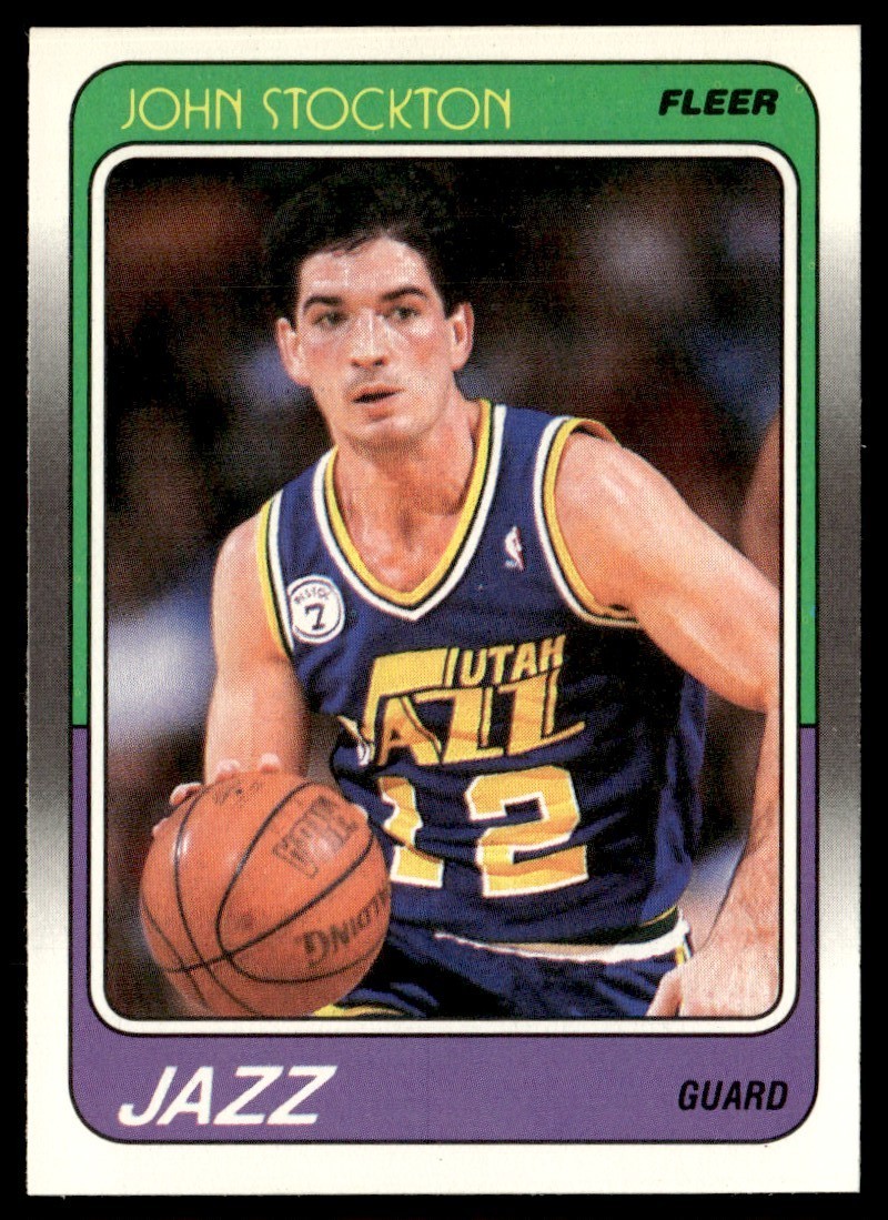 1988-89 Fleer John Stockton Rookie Utah Jazz #115 1988-89 Fleer John Stockton Rookie Utah Jazz #115