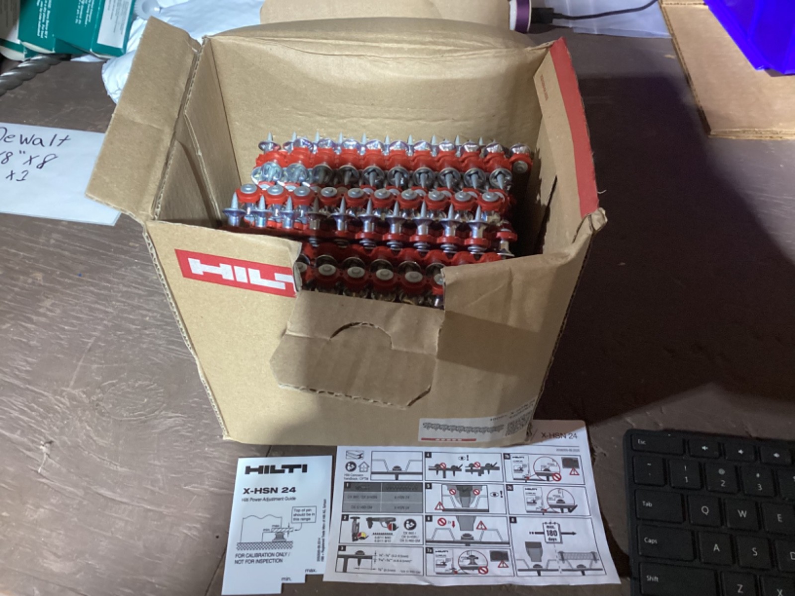 Qty 1,000 Hilti X-HSN 24 Sheet Metal Deck Fasteners Pin Nails For DX9 2042971 Qty 1,000 Hilti X-HSN 24 Sheet Metal Deck Fasteners Pin Nails For DX9 2042971