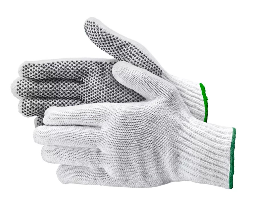 24 PAIR BULK PACK - ULINE PVC Dot Knit Gloves -1-Sided, Extra Large (S-21650-XL)