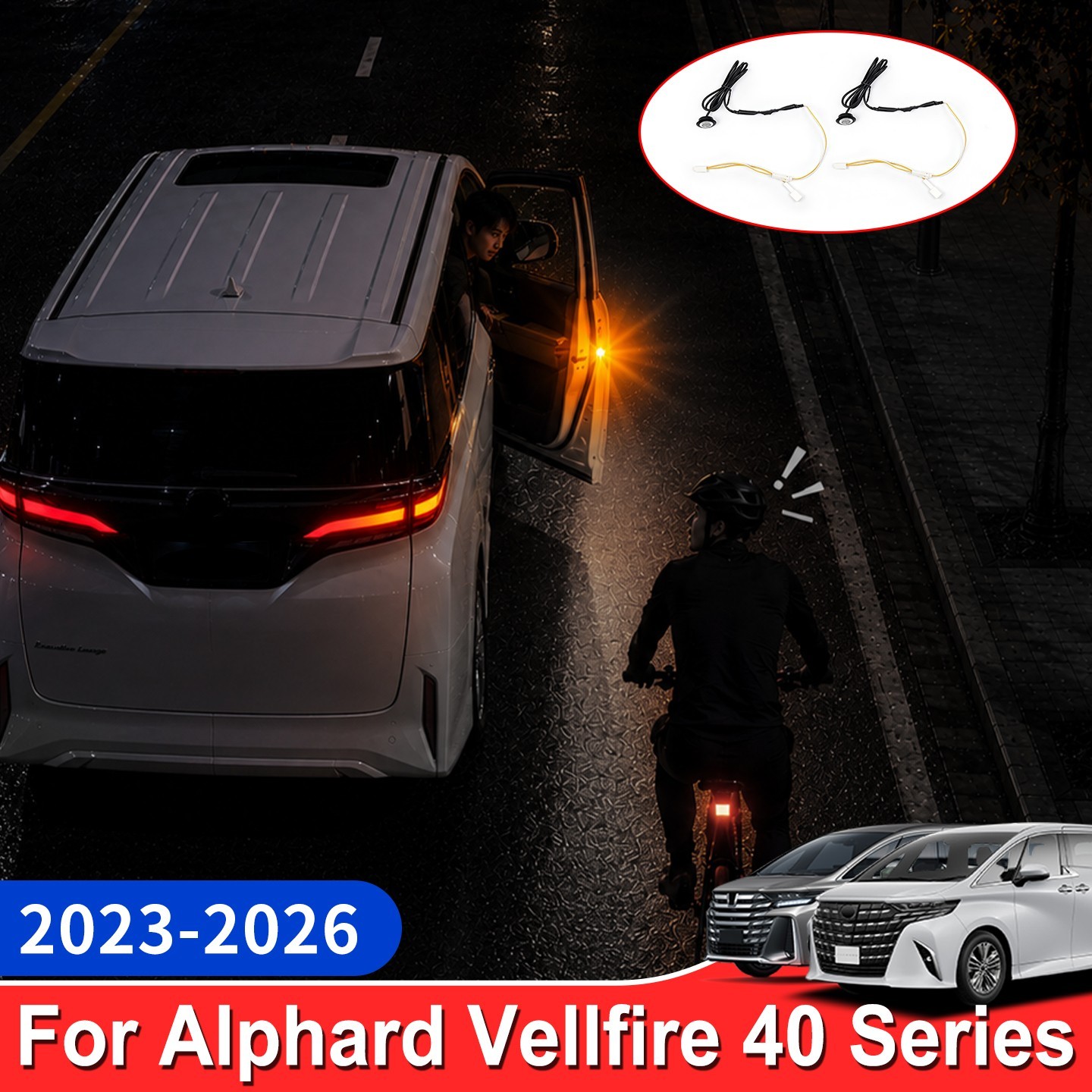 For 2023-2026 Toyota Alphard Vellfire Door Warning Light Safety Accessories