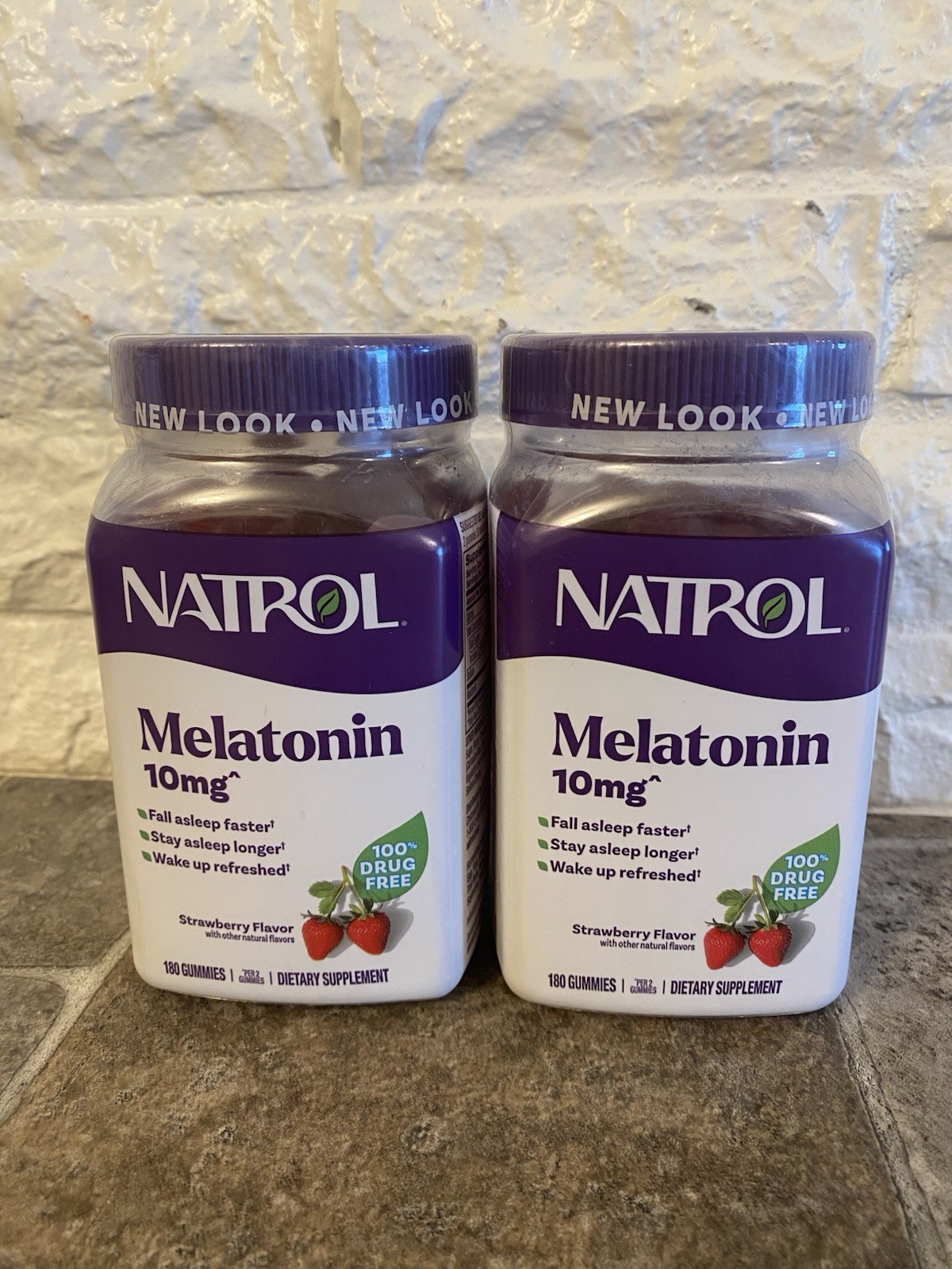 *2 PK*Natrol Melatonin 10mg Sleep Aid Gummies Strawberry 180ct.Each.
