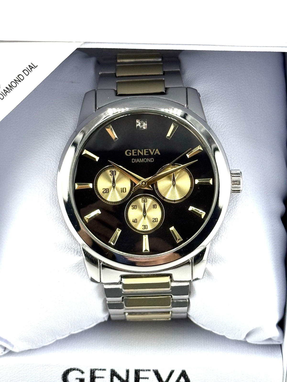 Geneva Diamond Accent Two Tone Men\'s Bracelet Watch - KHA0011TTG Geneva Diamond Accent Two Tone Men\'s Bracelet Watch - KHA0011TTG