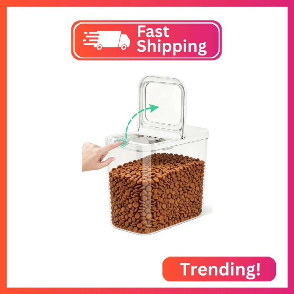 TBMax Dog Cat Food Storage Container 12Lbs with Airtight Flip-up Lid, Large Pet