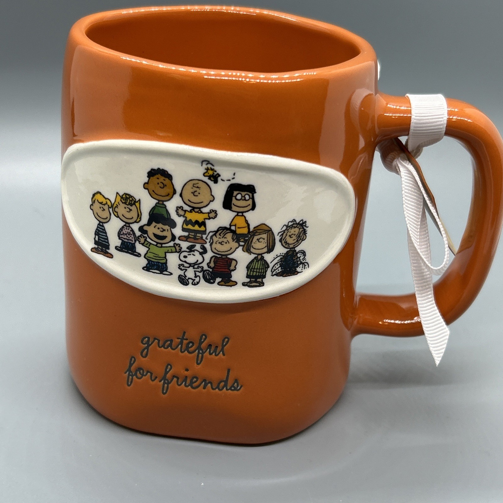 Rae Dunn x Peanuts Grateful For Friends Orange Coffee Mug NEW Rae Dunn x Peanuts Grateful For Friends Orange Coffee Mug NEW