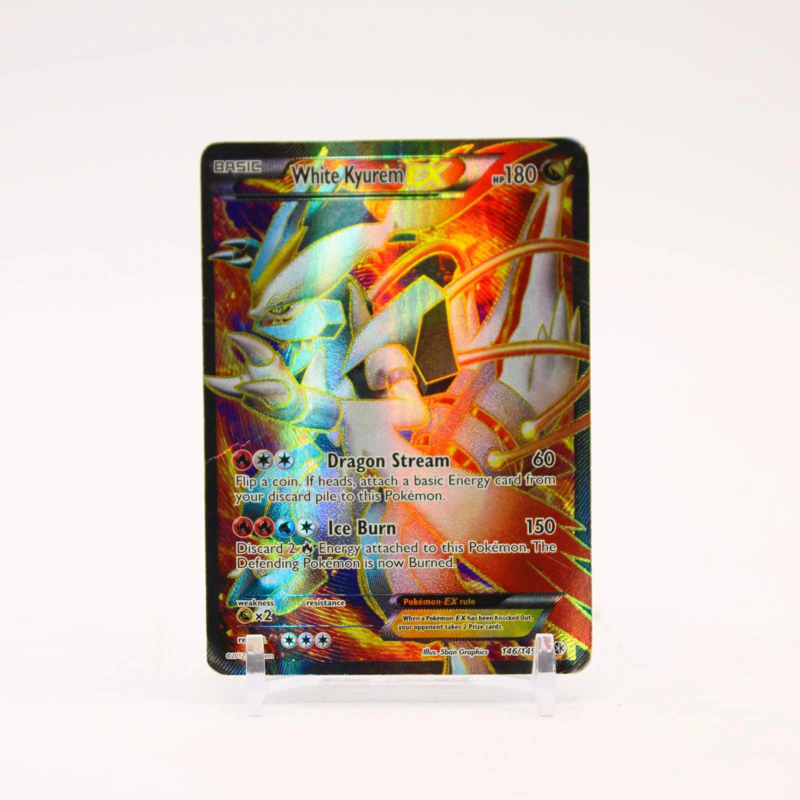 White Kyurem EX - 146/149 Boundaries Crossed Holo Full Art Pokemon - DMG