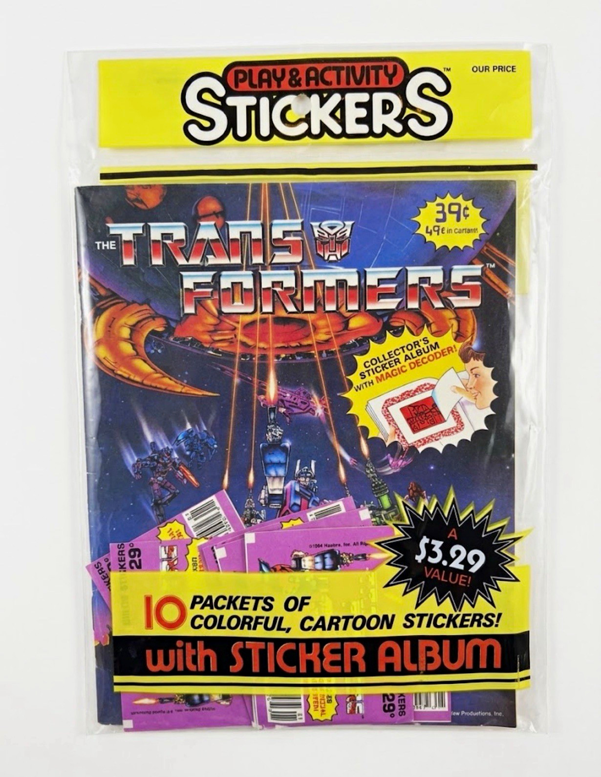 Hasbro Transformers Vintage 1986 Sticker Album Set, 70 Non-Sport Stickers 1-99 Hasbro Transformers Vintage 1986 Sticker Album Set, 70 Non-Sport Stickers 1-99
