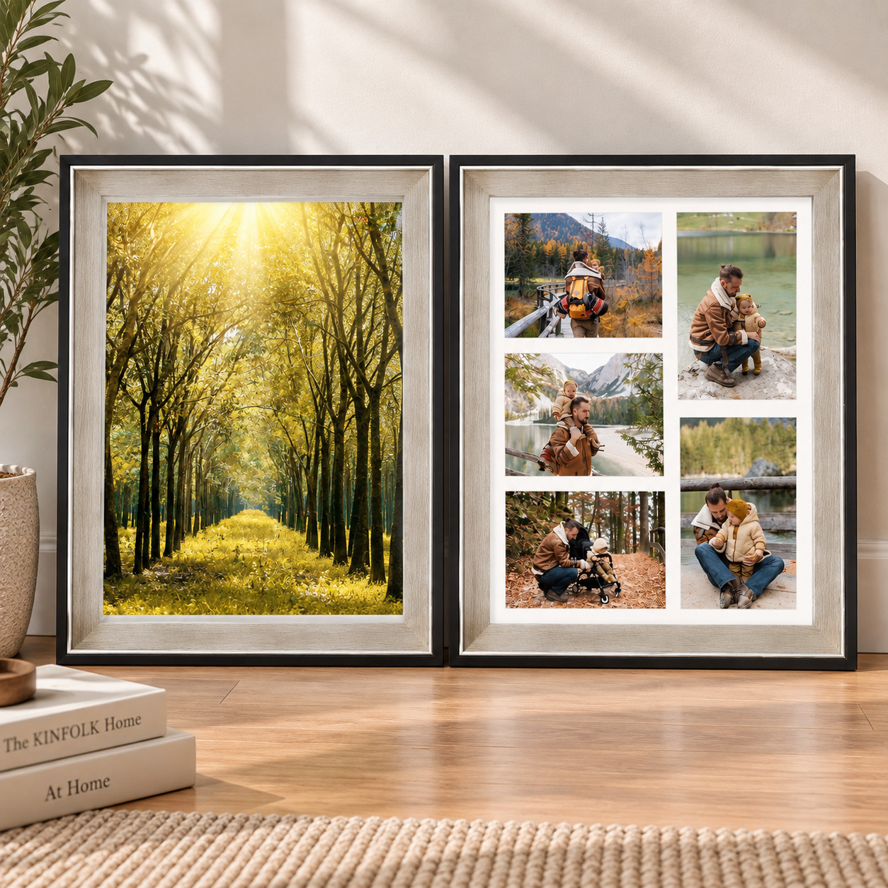 11x14 Collage Picture Frame with 5 Opening Mat for 4x6 Photos
