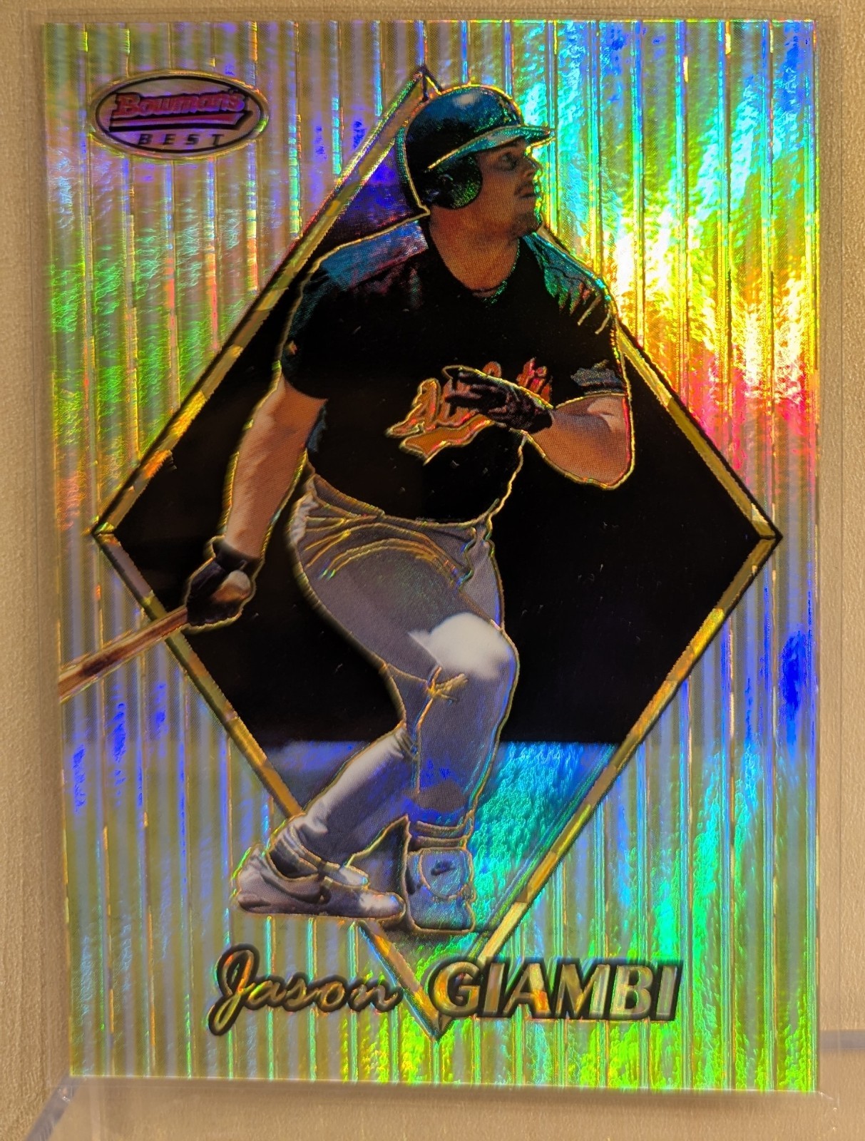 1999 Bowman's Best ATOMIC REFRACTOR 24 Jason Giambi Athletics RARE PARALLEL /100 1999 Bowman's Best ATOMIC REFRACTOR 24 Jason Giambi Athletics RARE PARALLEL /100