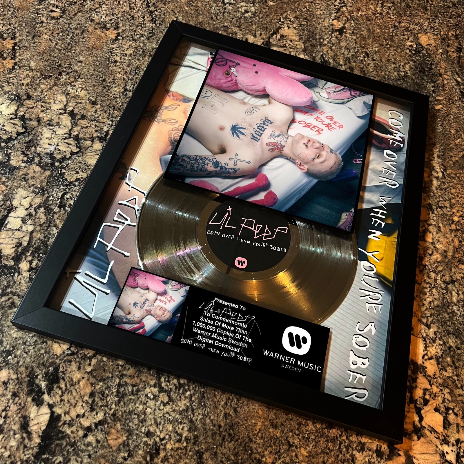 Lil Peep ( Come Over When You're Sober ) Platinum Music Award Vinyl LP Record CD