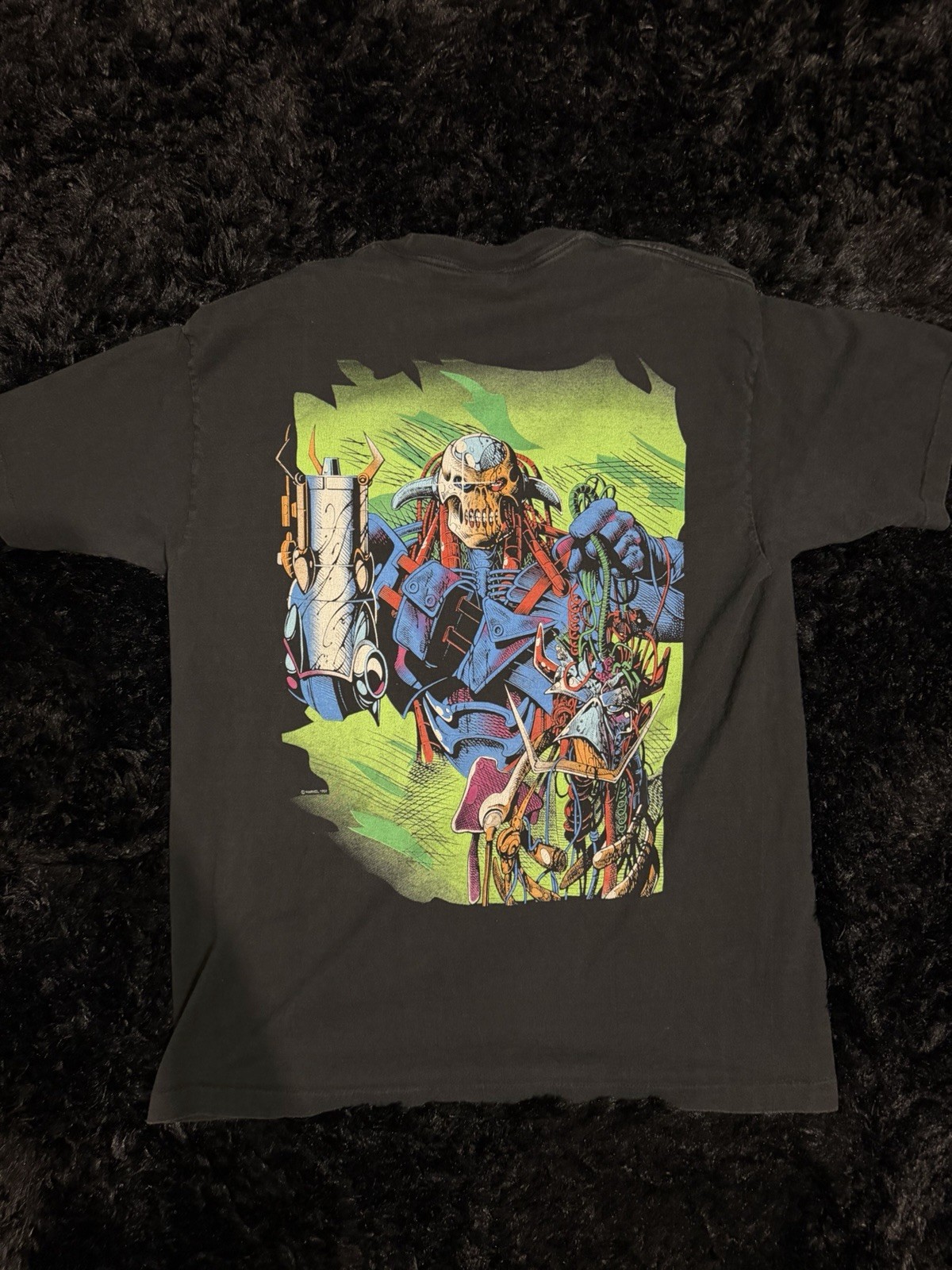 RARE Anvil Marvel Death\'s Head Graphic T-Shirt XL Black © 1992 100% Cotton USA