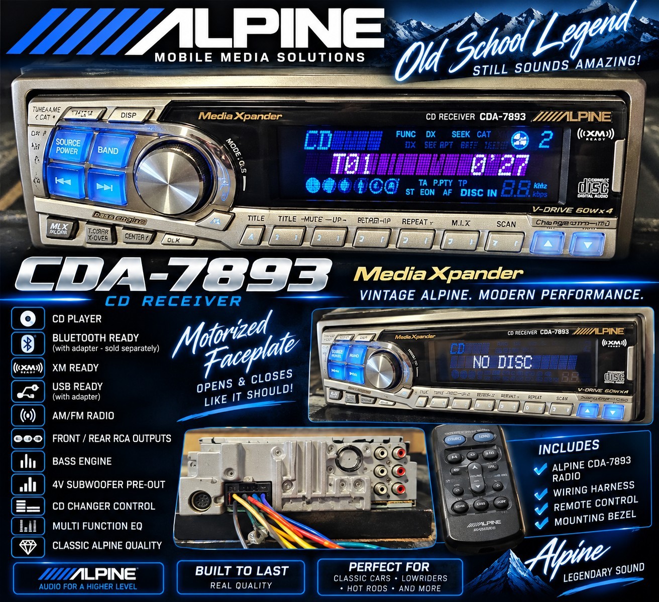 Alpine CDA-7893 CD Player In Dash Receiver FM/AM Car Audio Radio 🔥🔥🔥