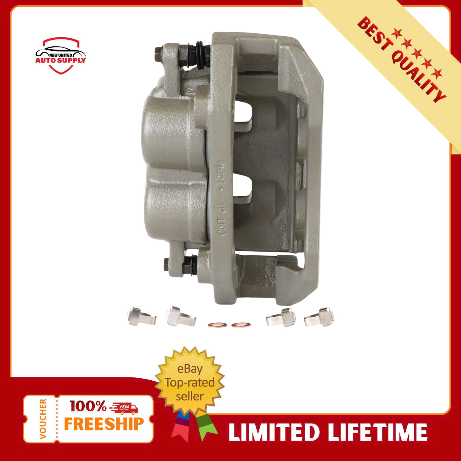 Front Right Left Brake Caliper 18-B5054 w/Bracket For 07-23 Ram Dodge Chrysler Front Right Left Brake Caliper 18-B5054 w/Bracket For 07-23 Ram Dodge Chrysler
