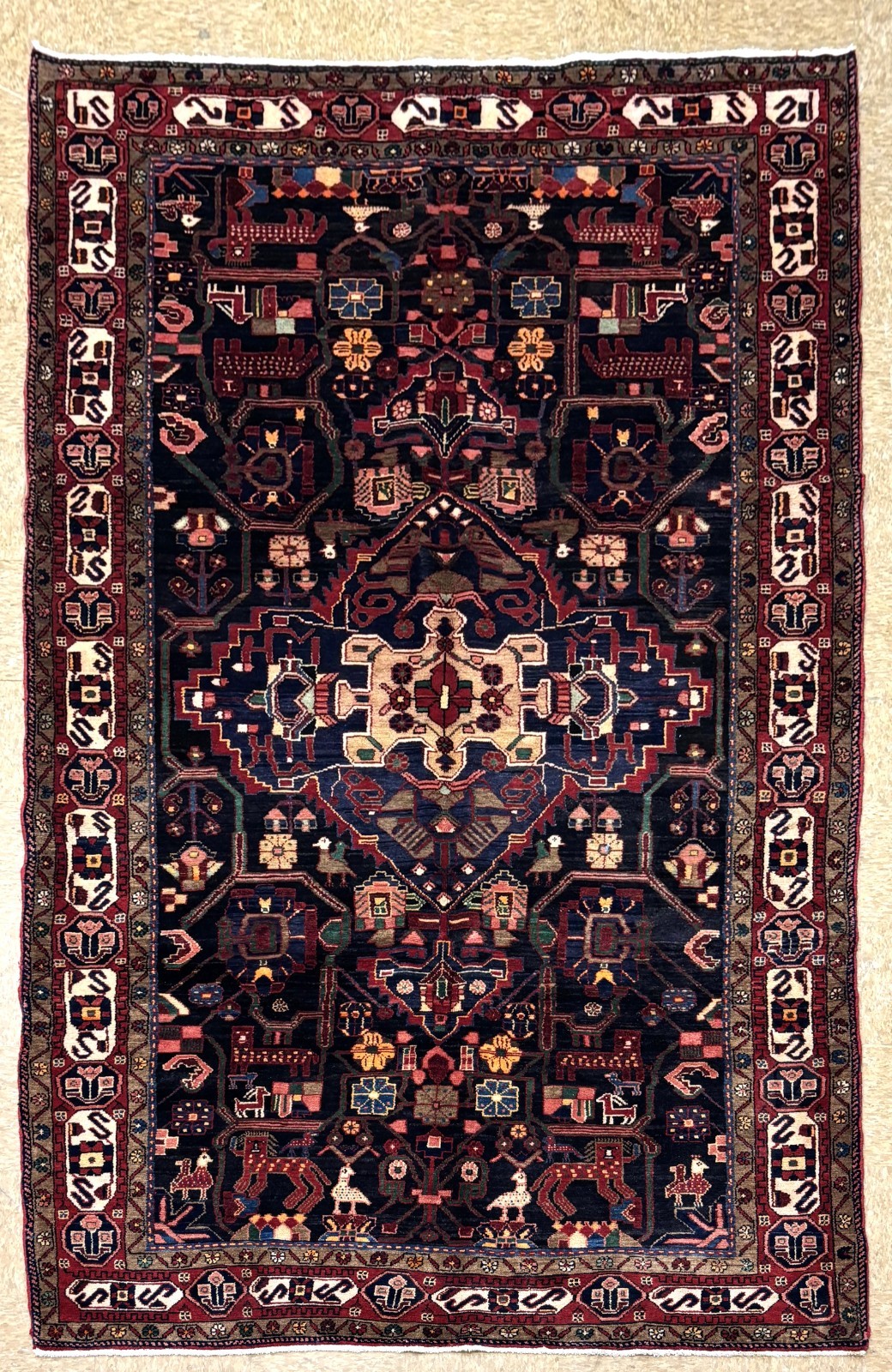6x11 Vintage Nahavand Tribal Geometric Hand Knotted Wool Oriental Area Rug Boho